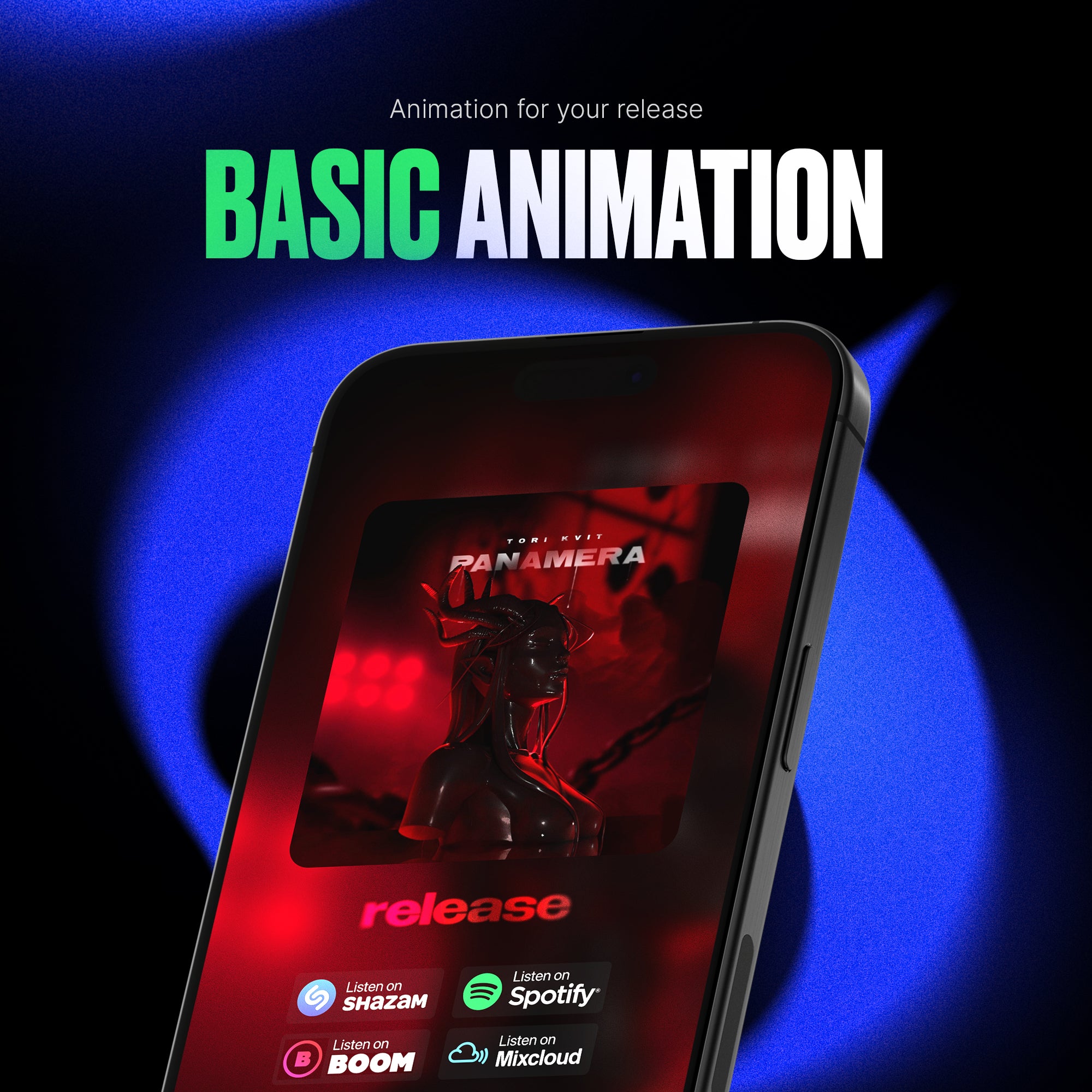 Basic animation — cover animation example for a music release (1)