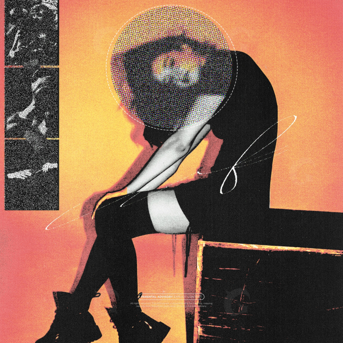 Woman sitting on trunk