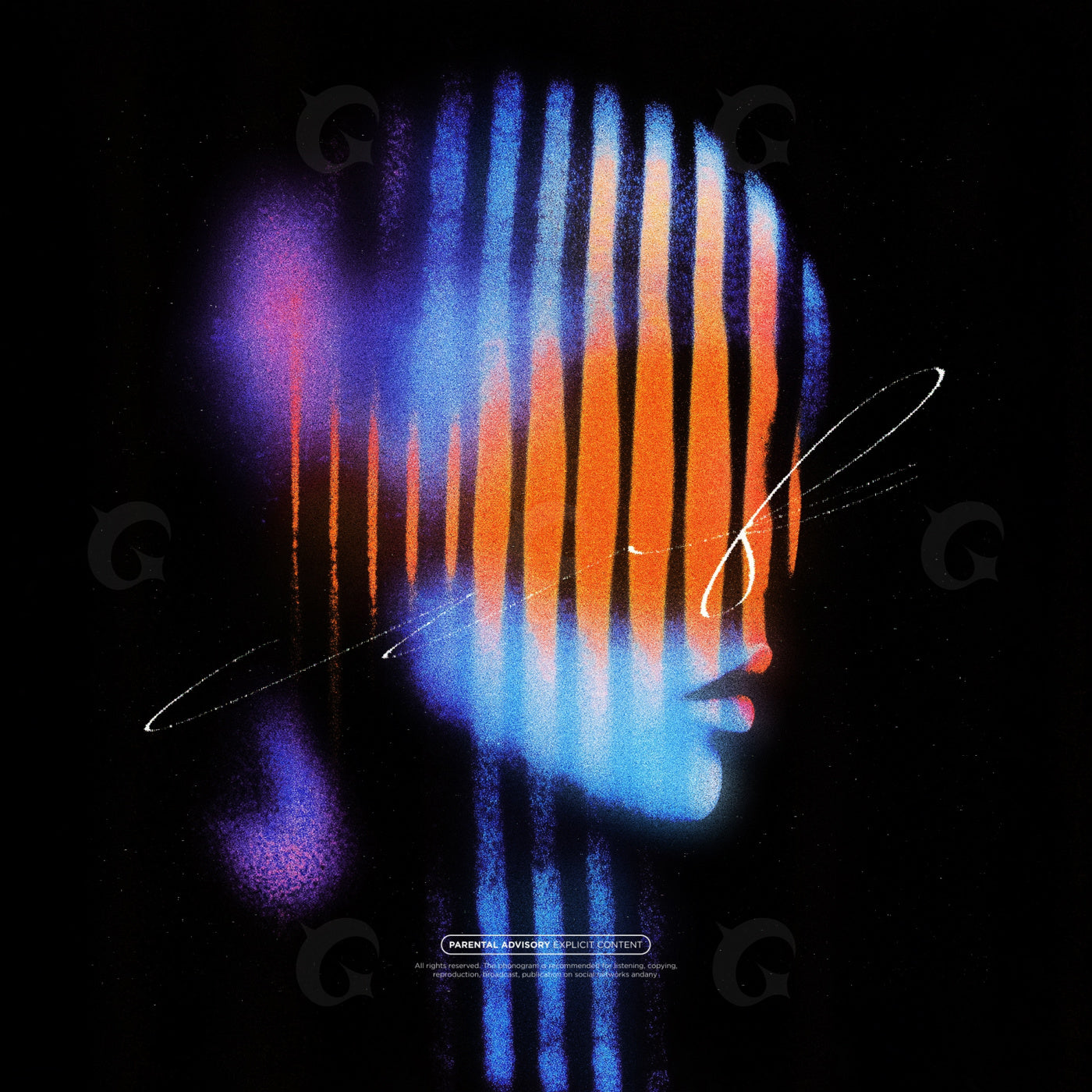 Neon stripes portrait