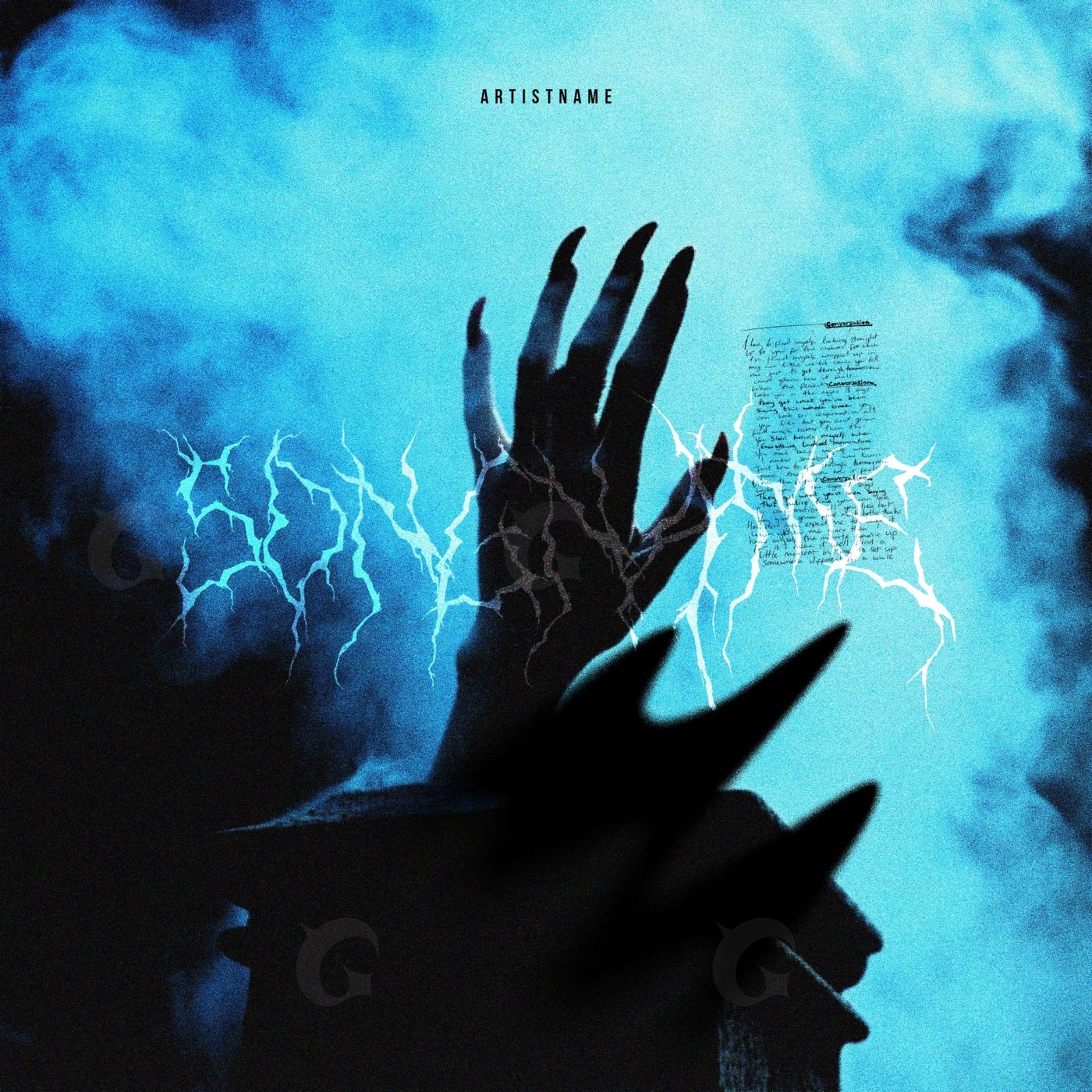 Shadowed hand reaching