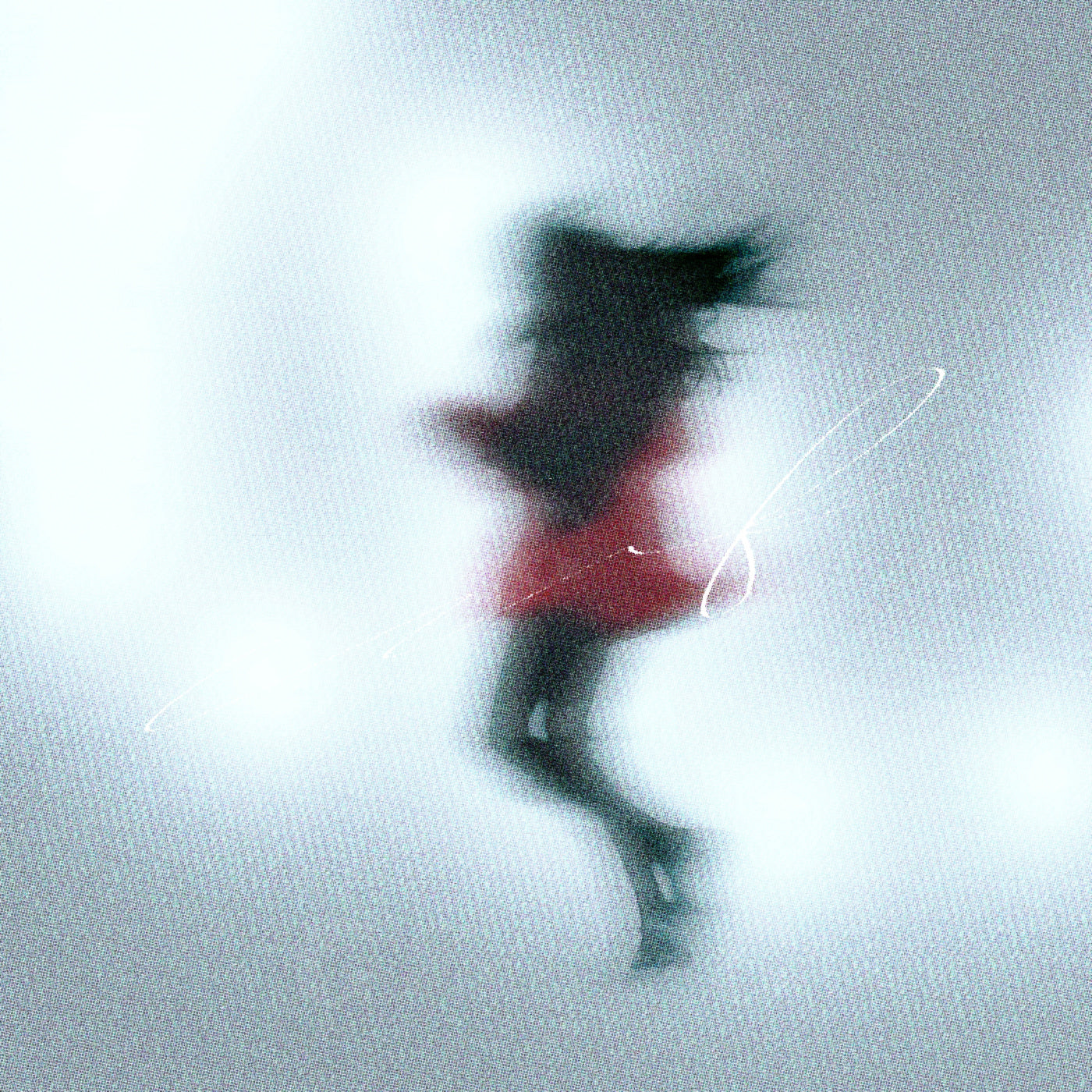 Spinning skater silhouette