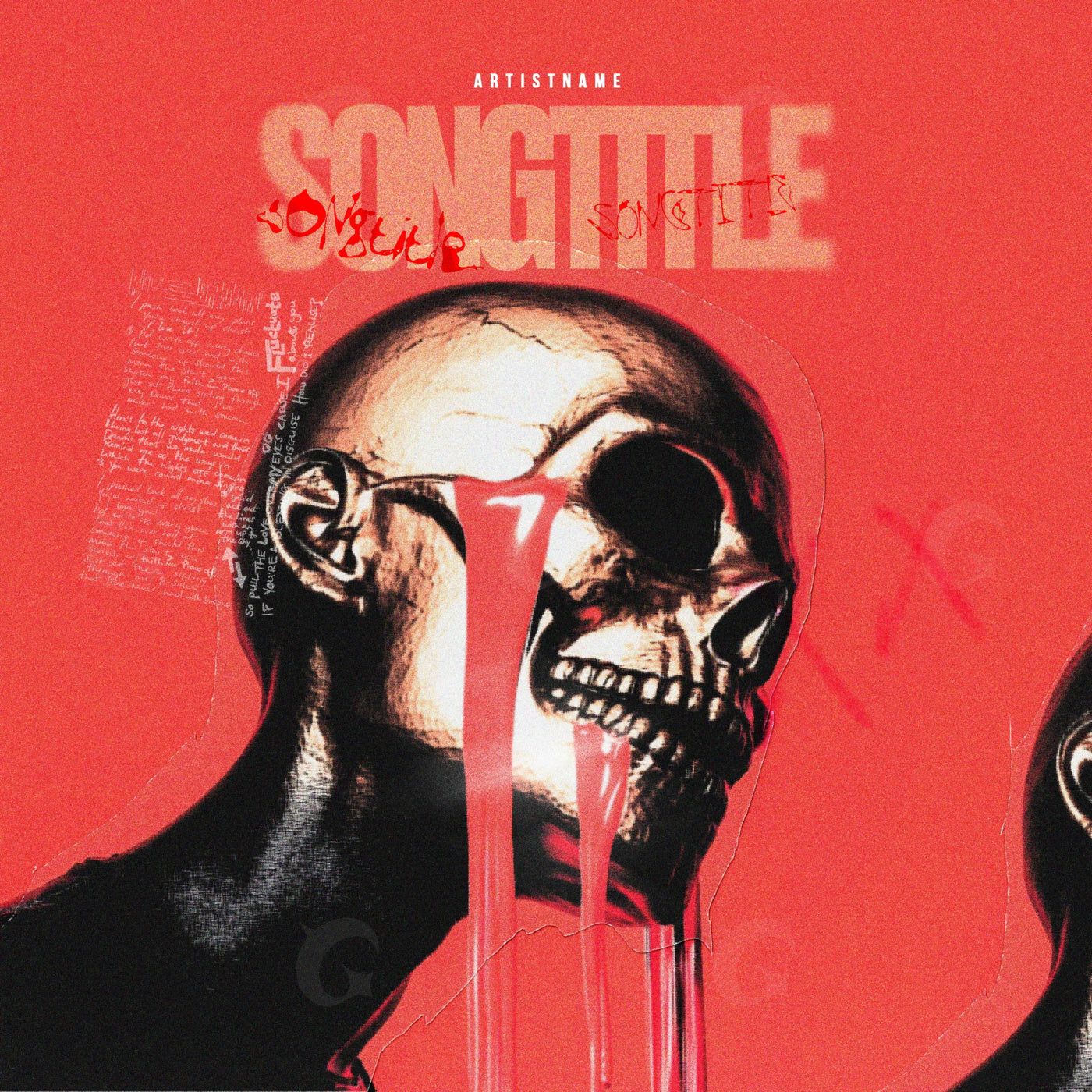 Skull with dripping tears