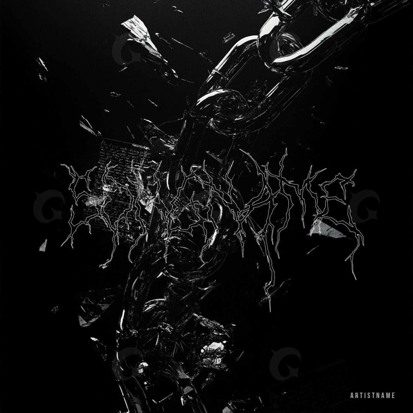 Shattered metal chains