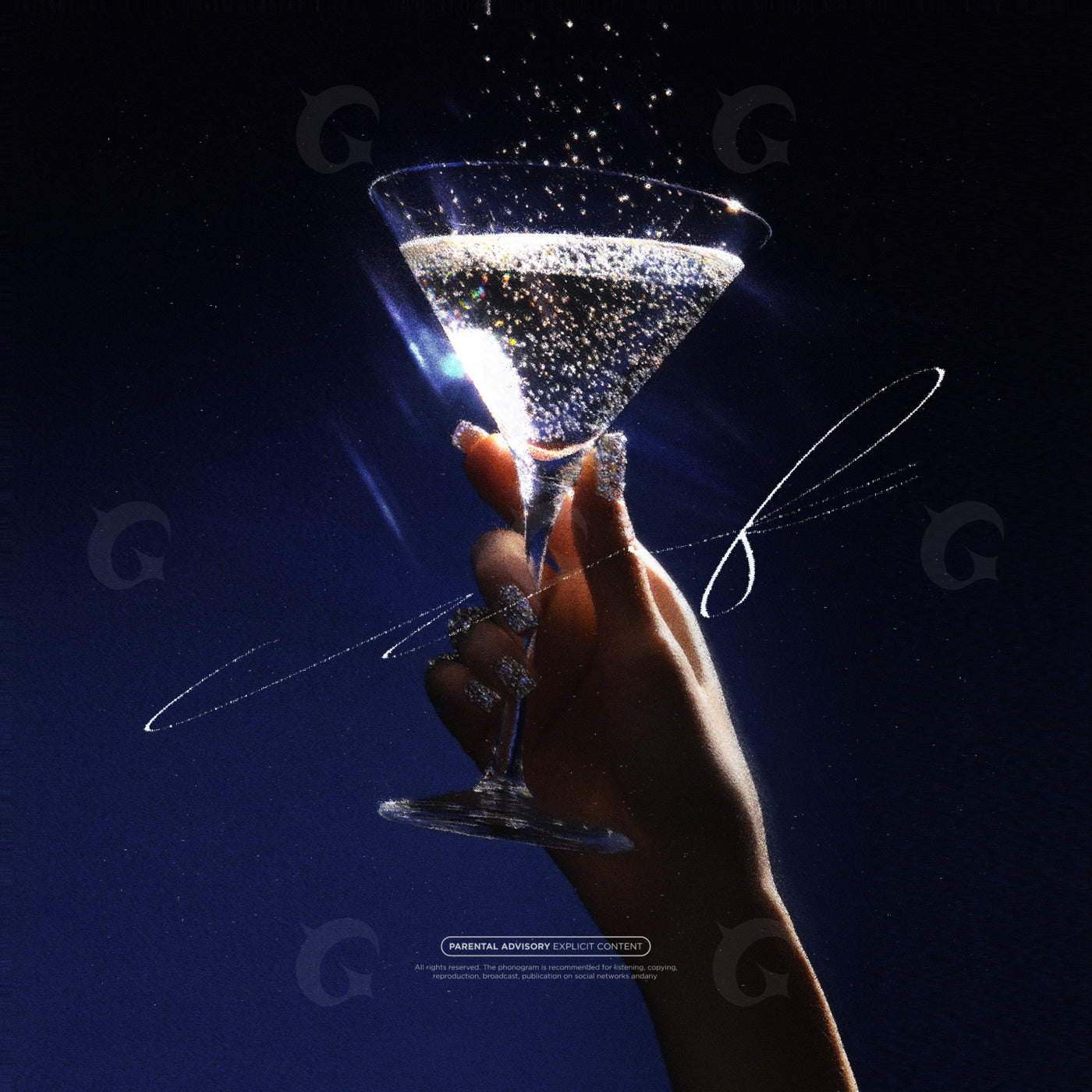 Sparkling cocktail toast