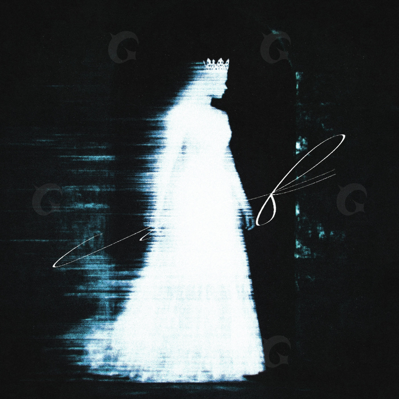 Fading bride silhouette