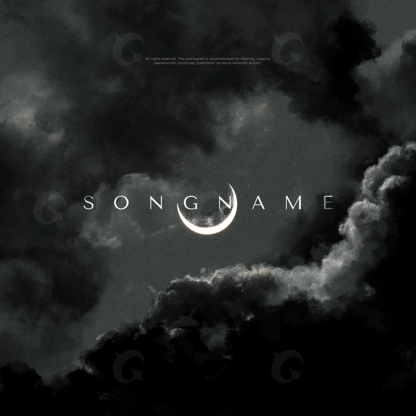 Crescent above cloudscape