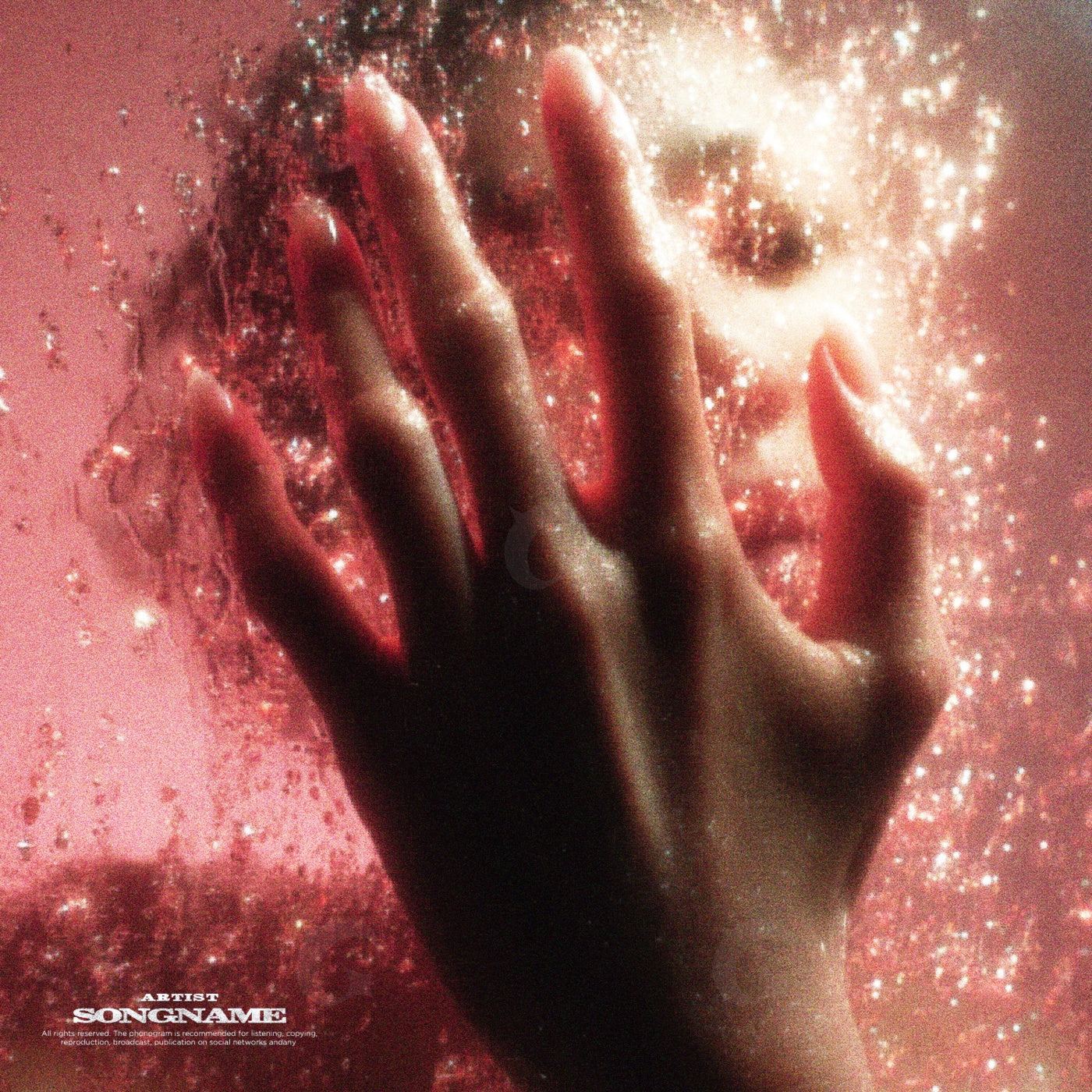 Fingers against glass