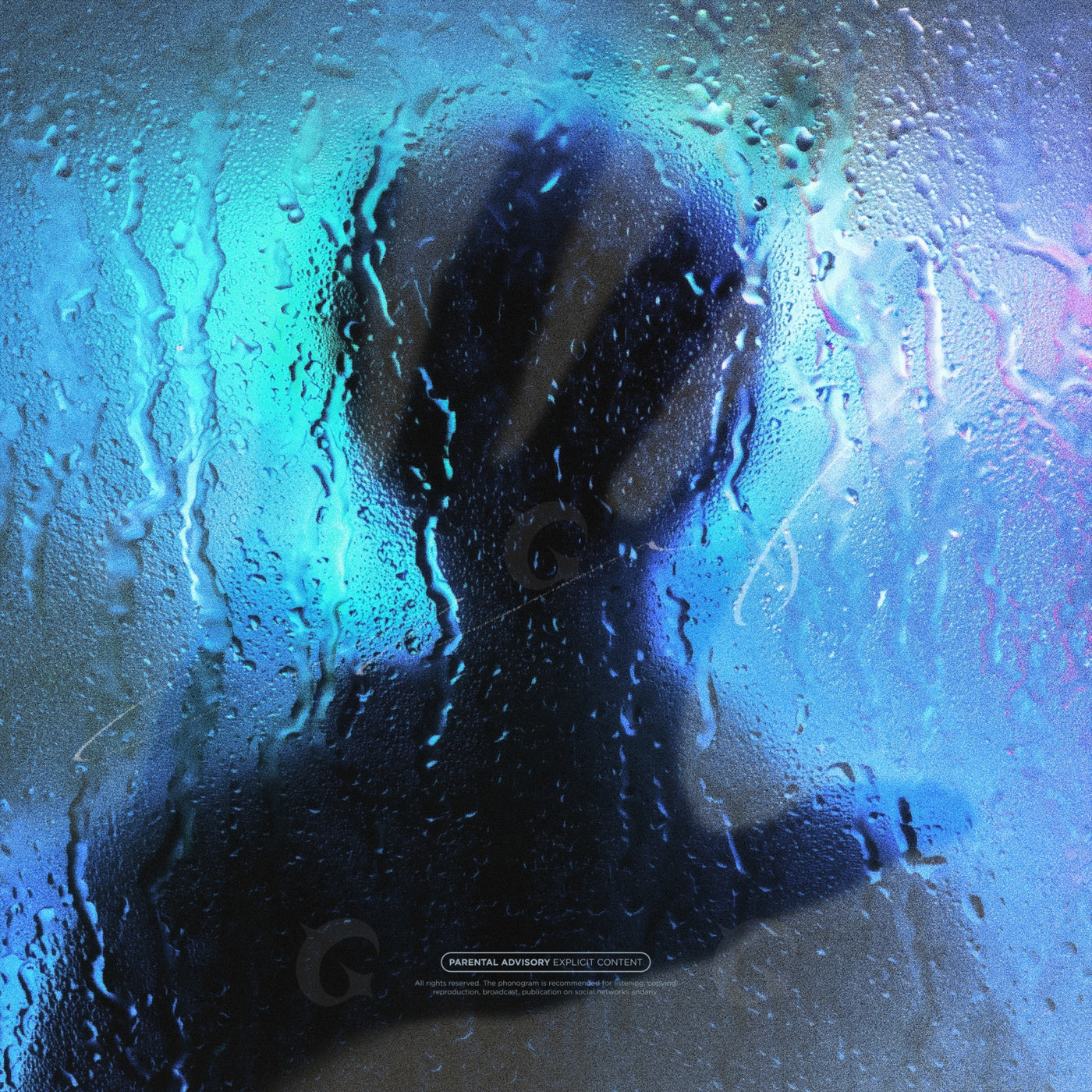 Silhouette behind glass