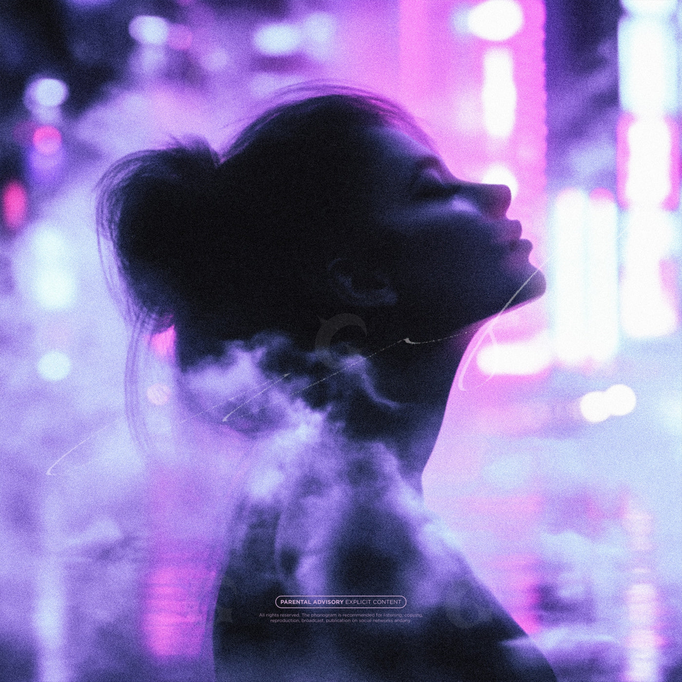 Neon city silhouette