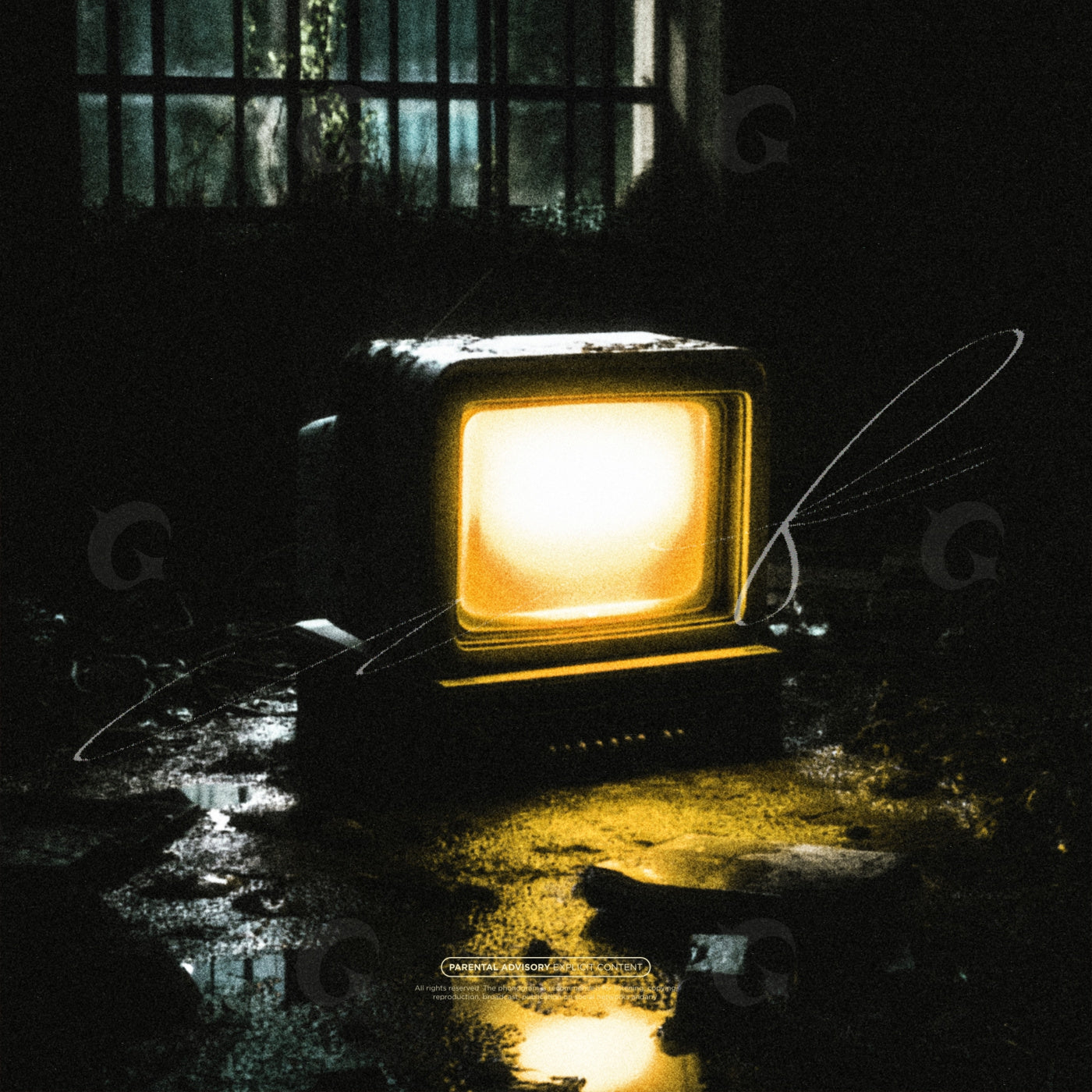 Flickering abandoned television
