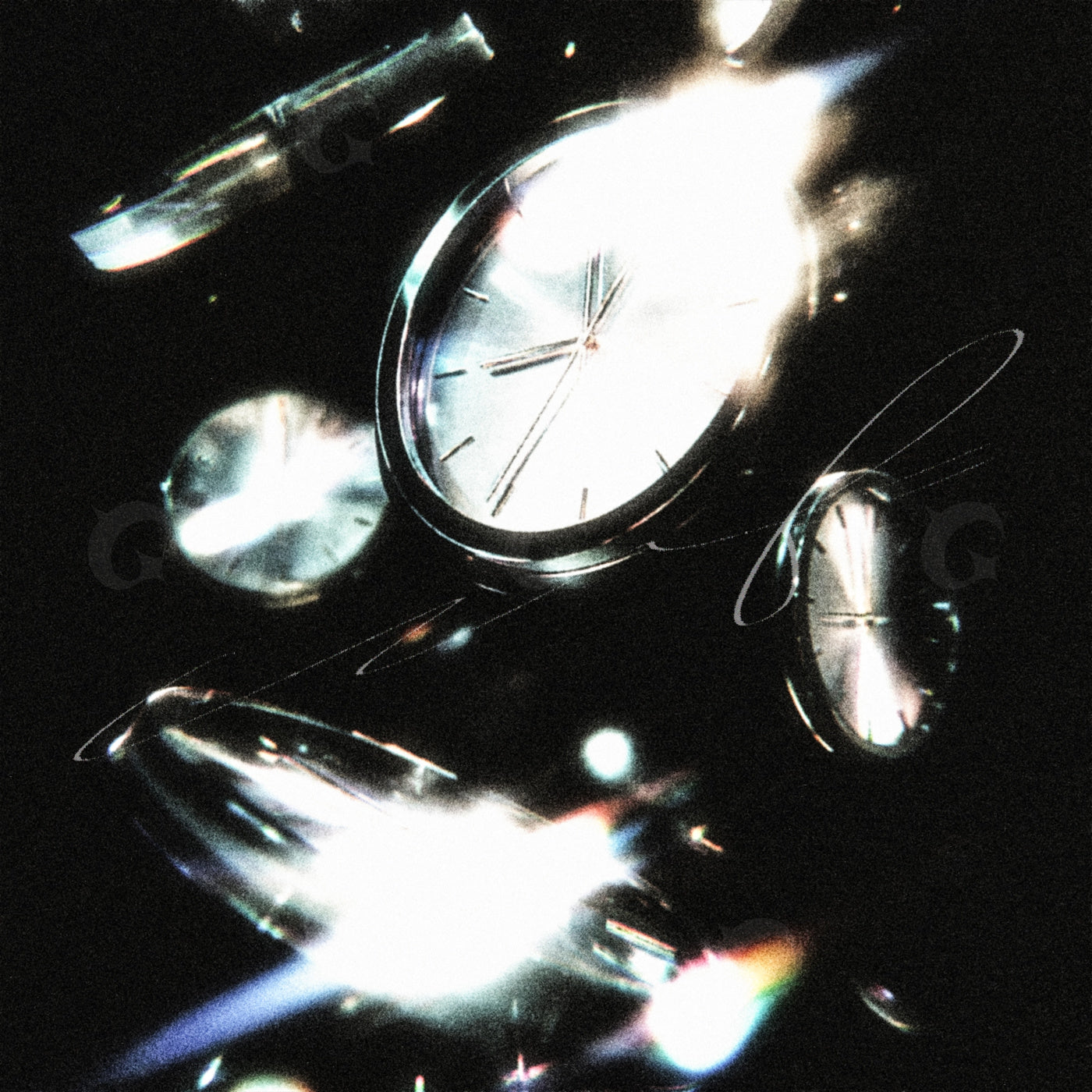 Floating wristwatch fragments