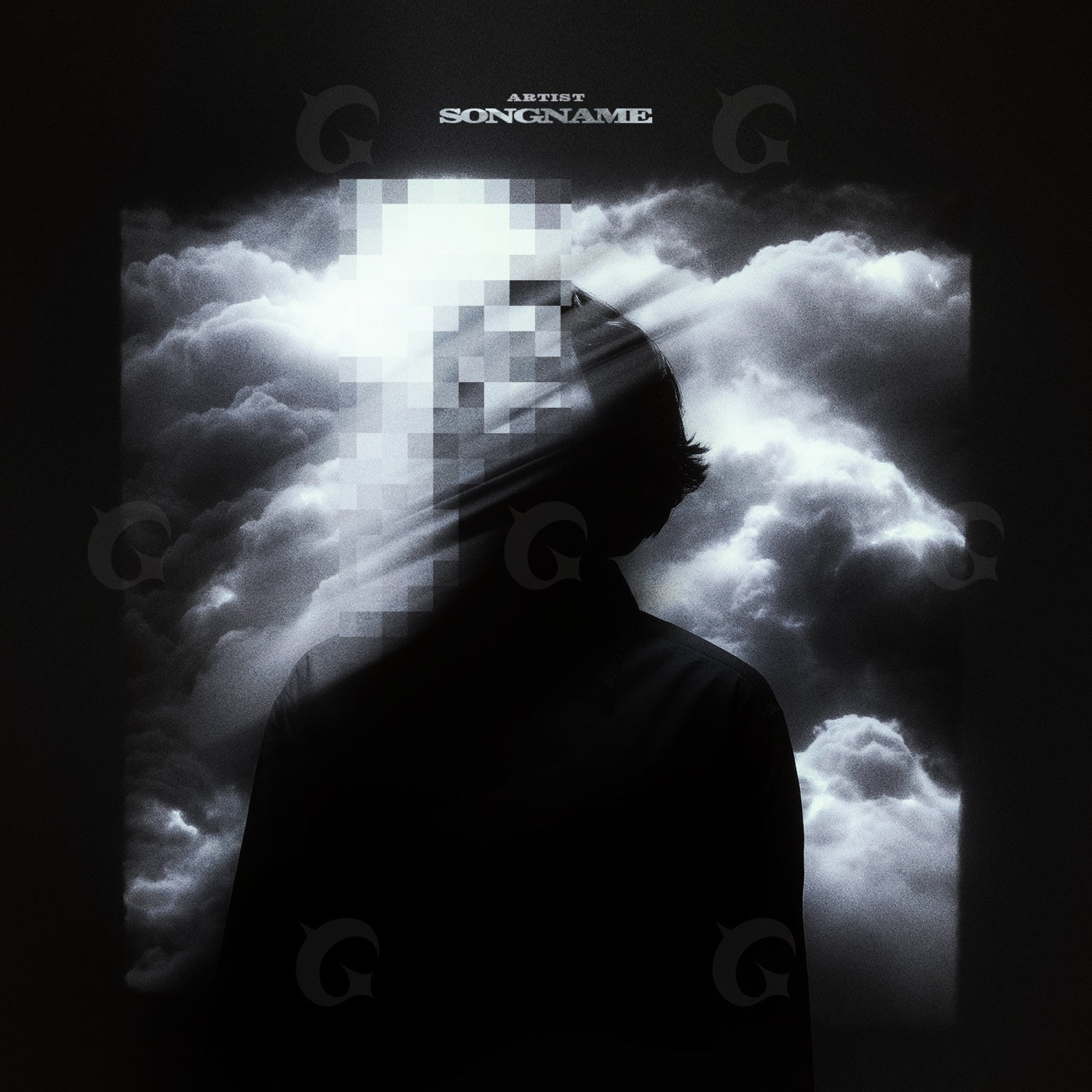 Pixelated shadow silhouette