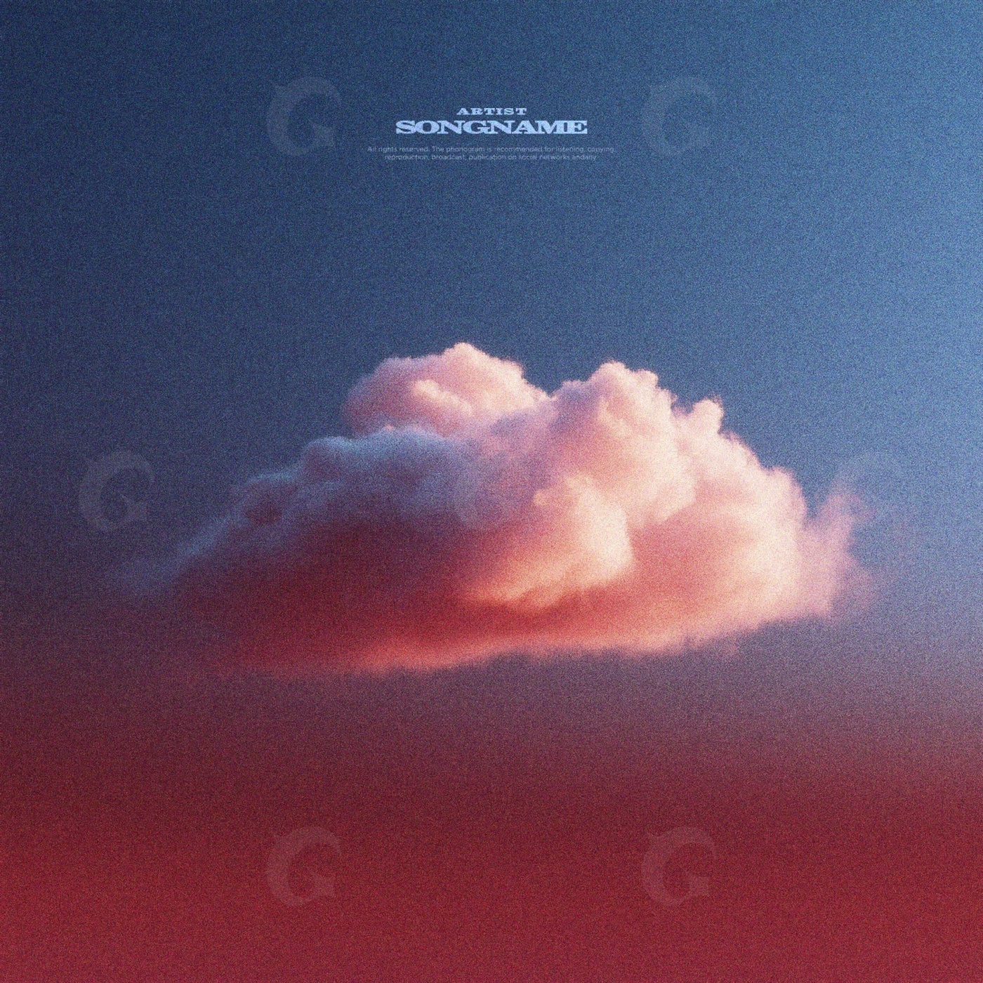 Floating sunset cloud