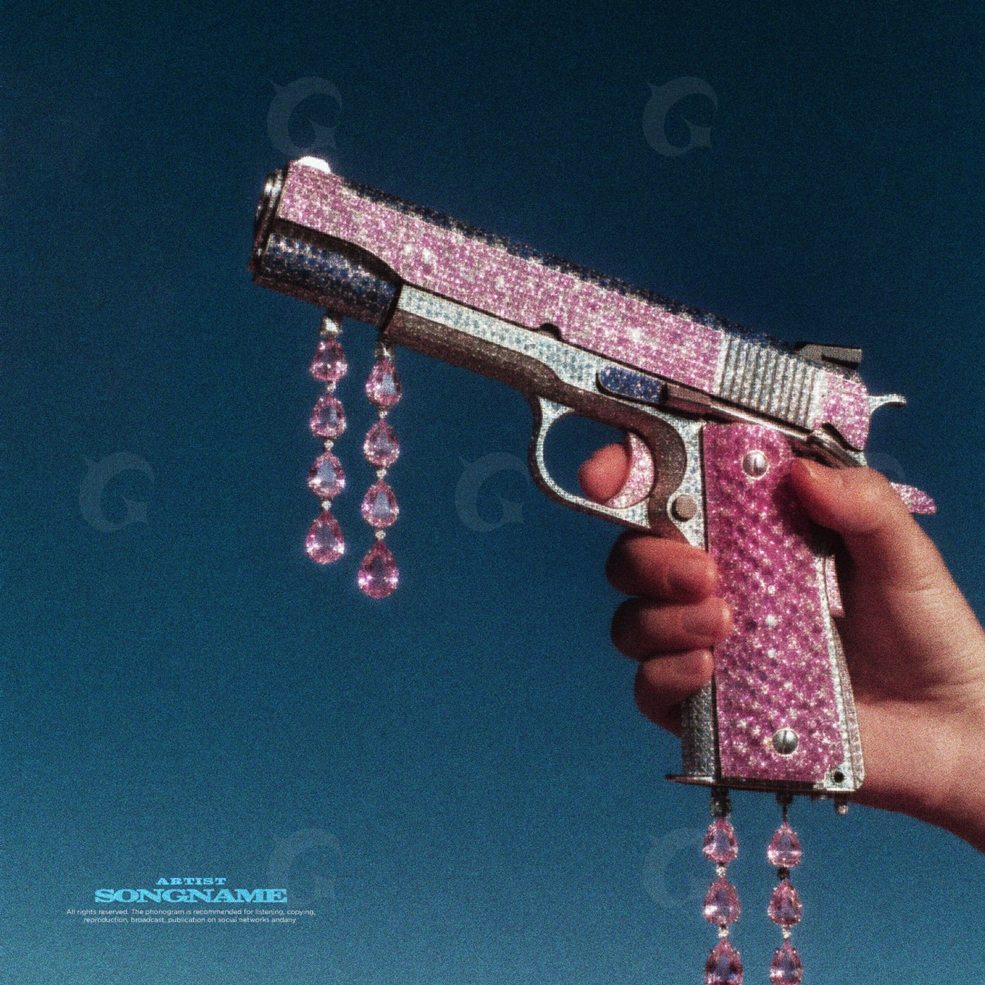 Jeweled handgun with charms