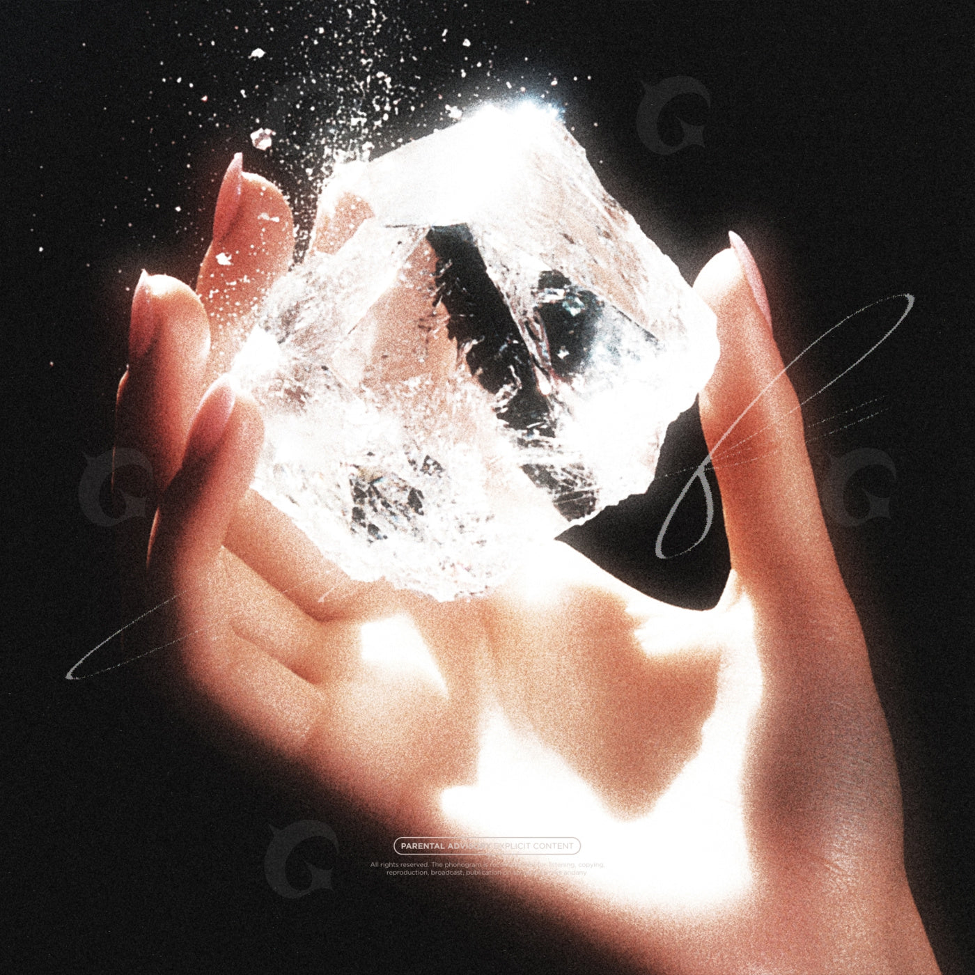 Hand holding crystal