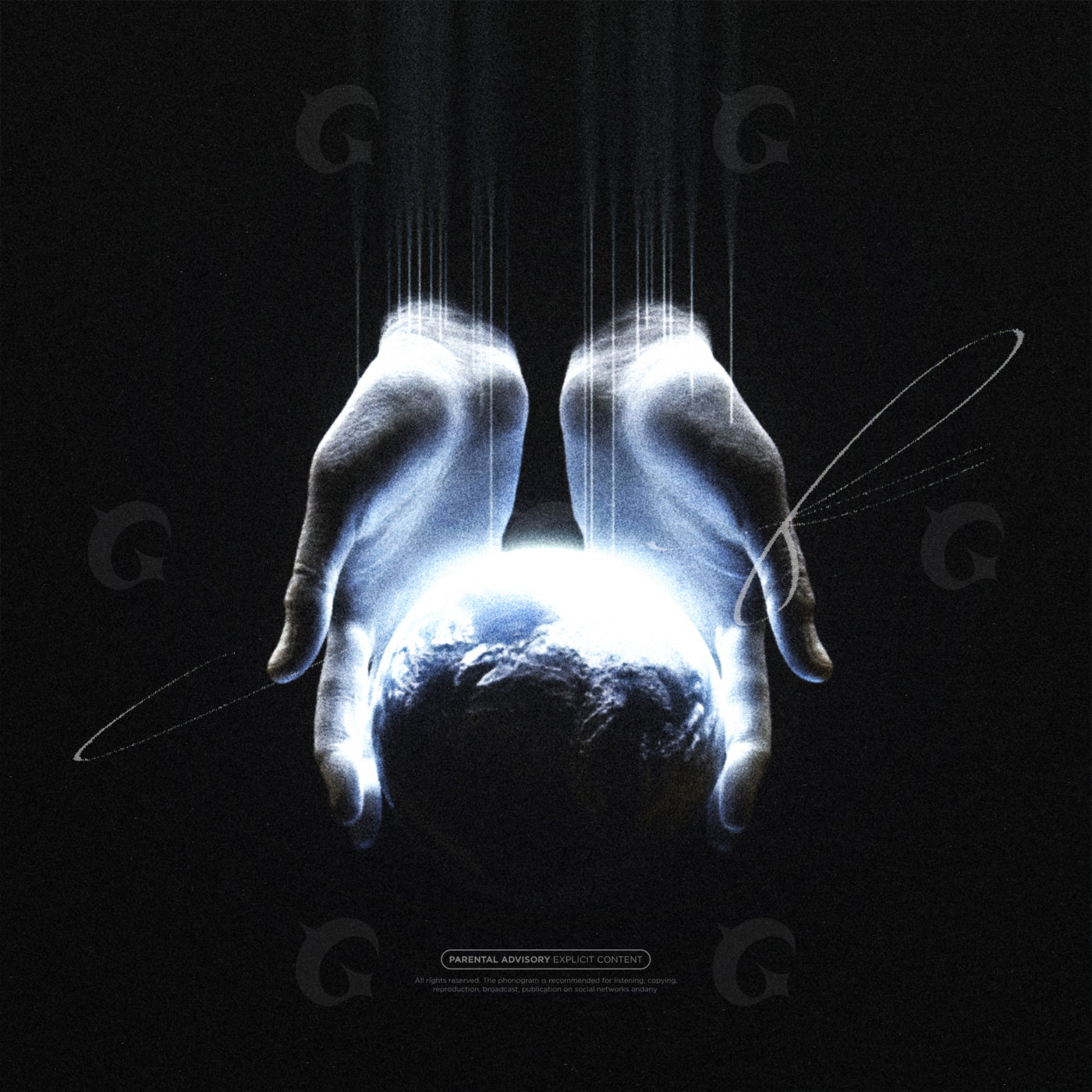 Hands cradling planet