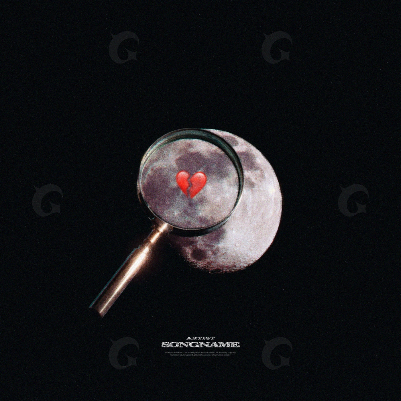 Magnified broken heart