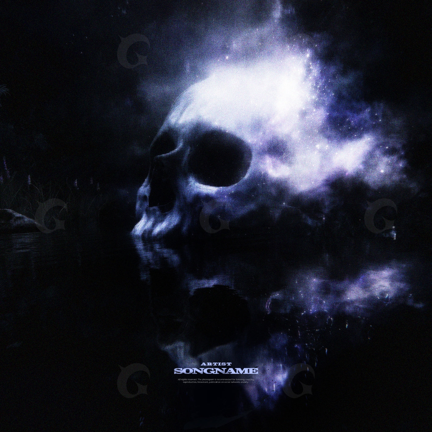 Skull above water