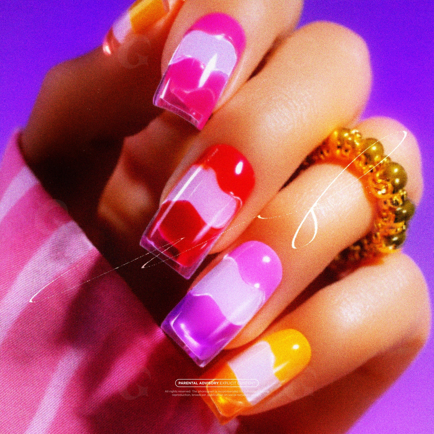 Wavy manicure closeup