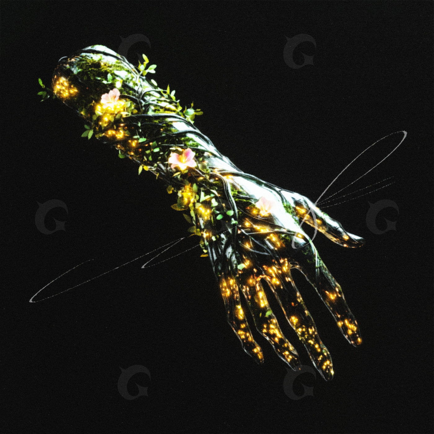 Luminous vinebound hand