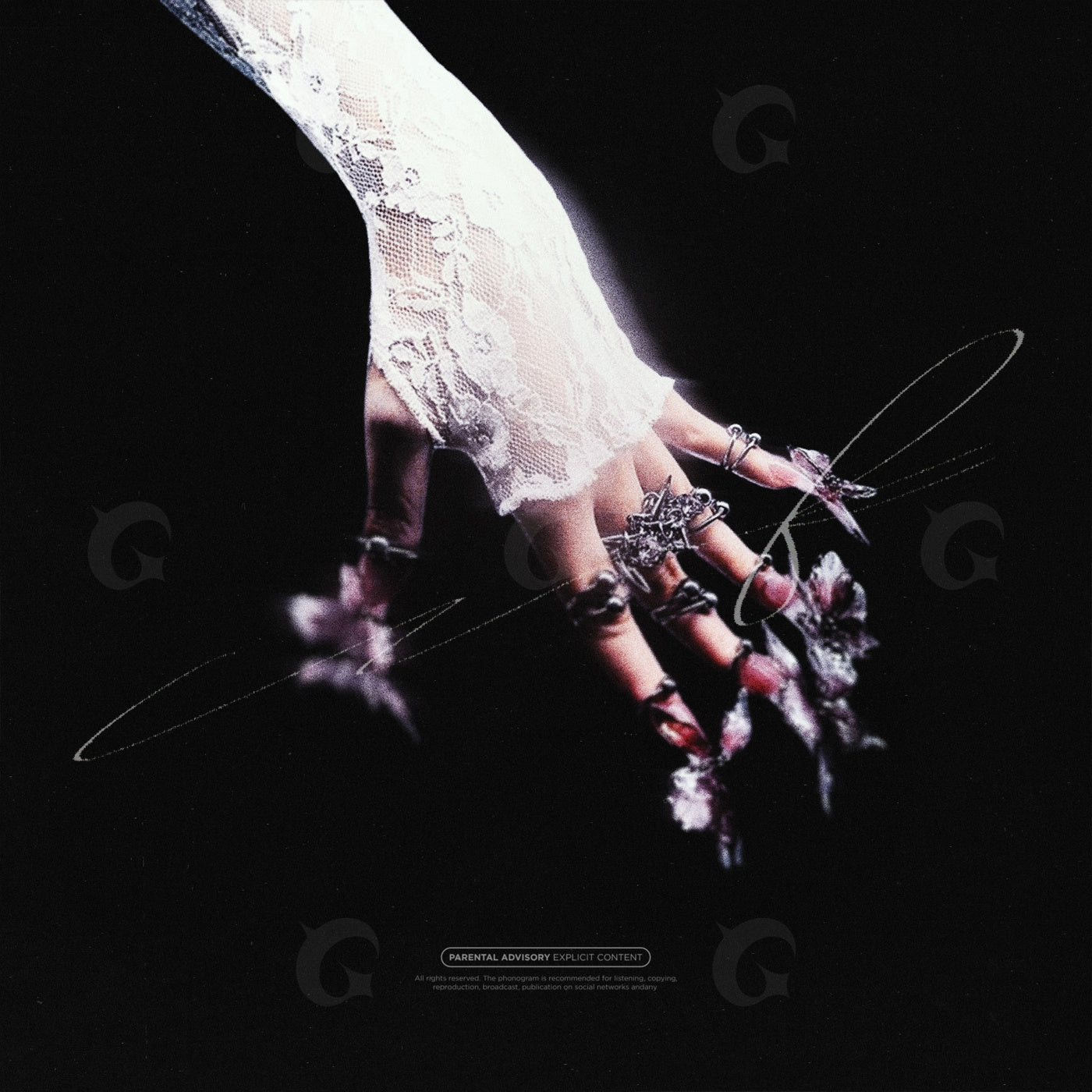Lace gloved fingers