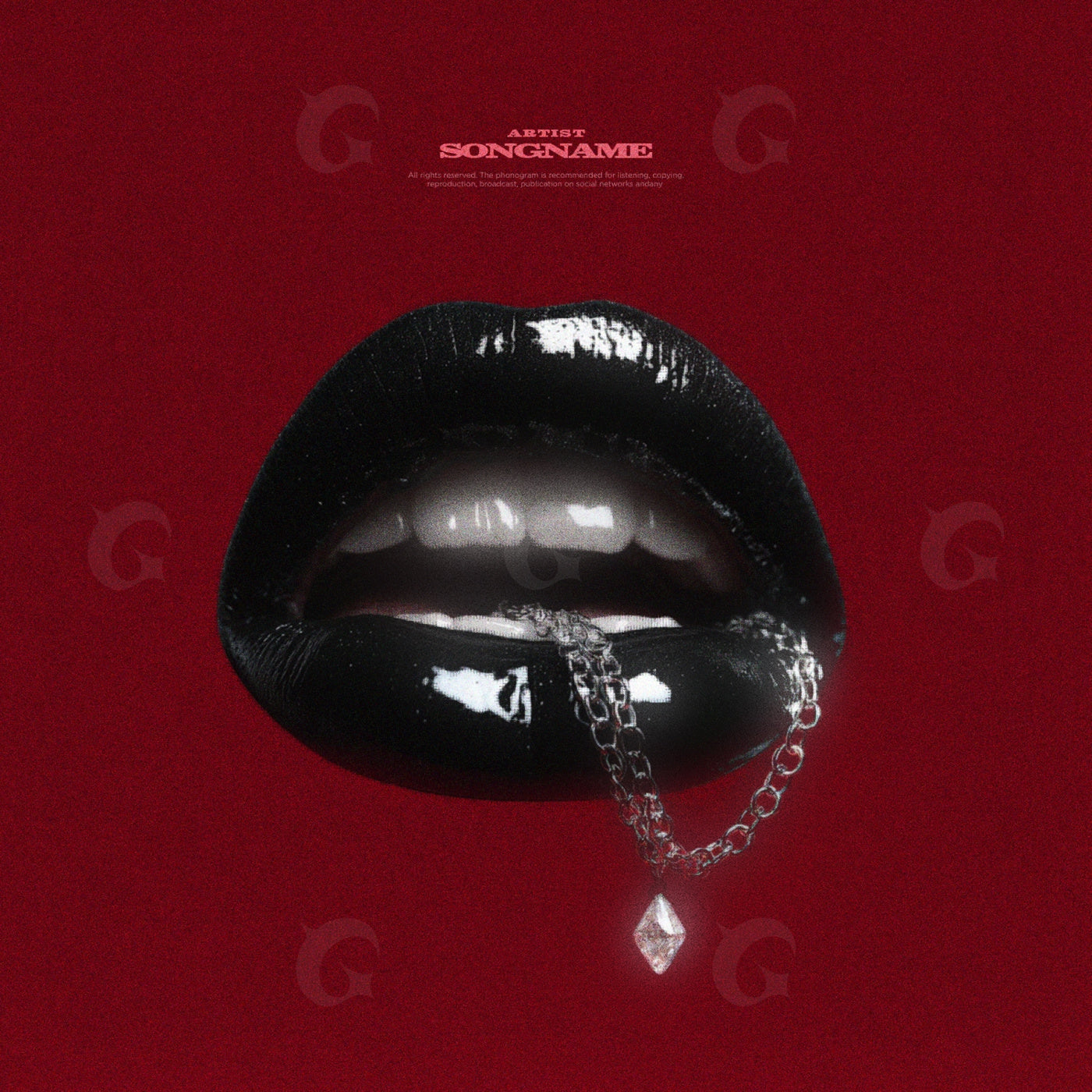 Lips holding chain
