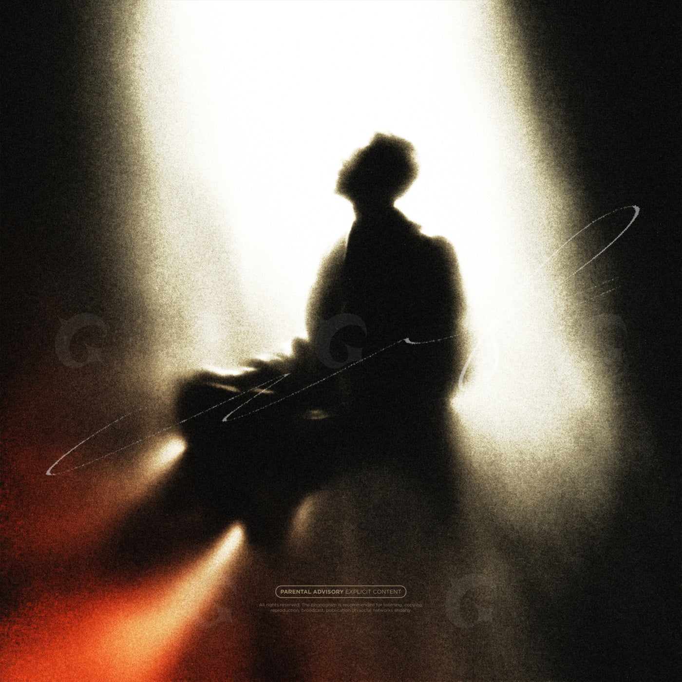 Silhouette under light
