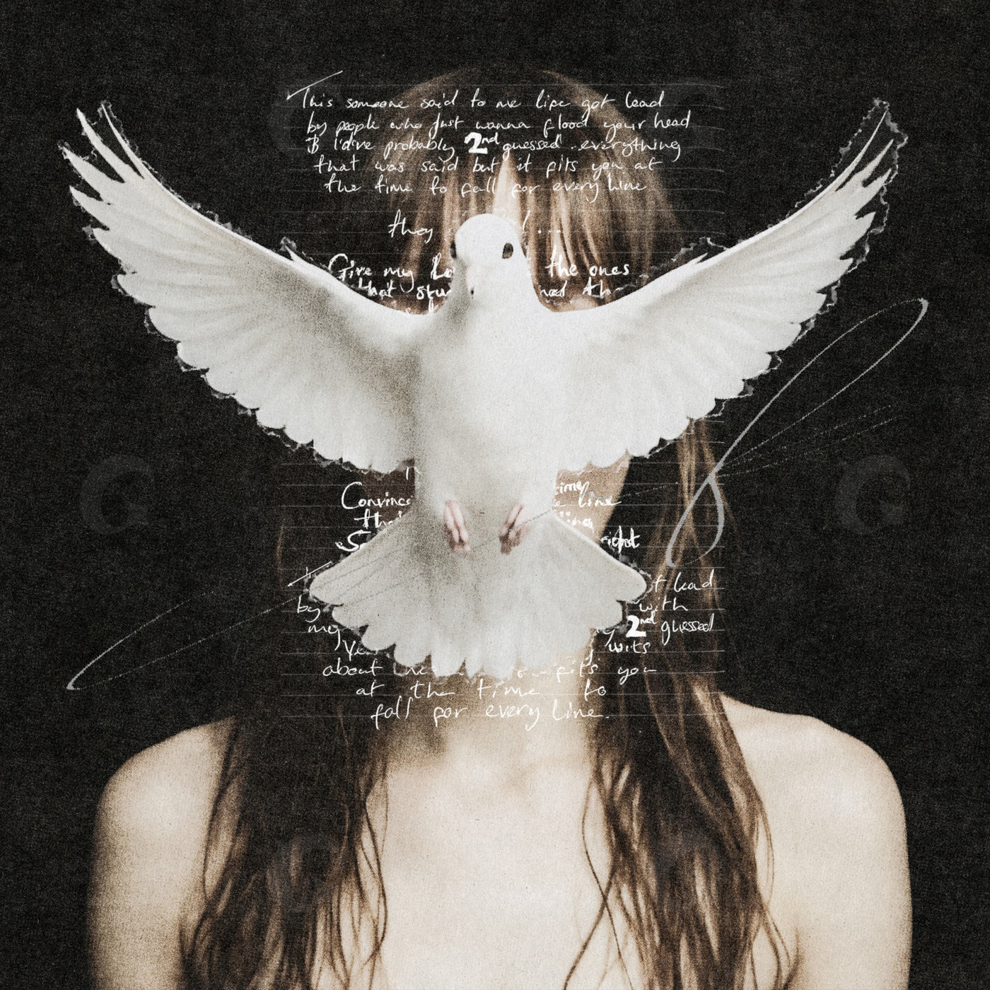 Dove concealing face