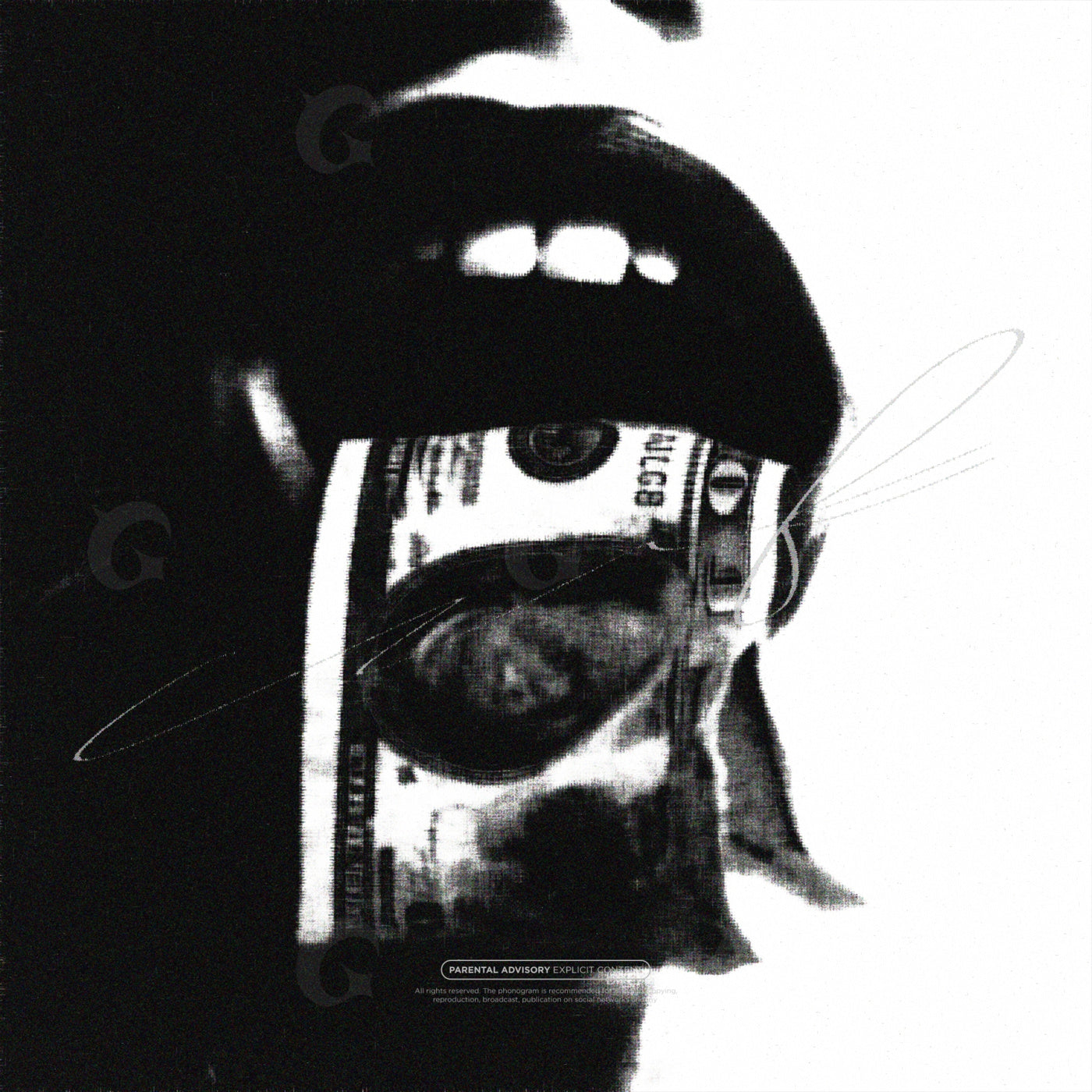 Mouth holding money