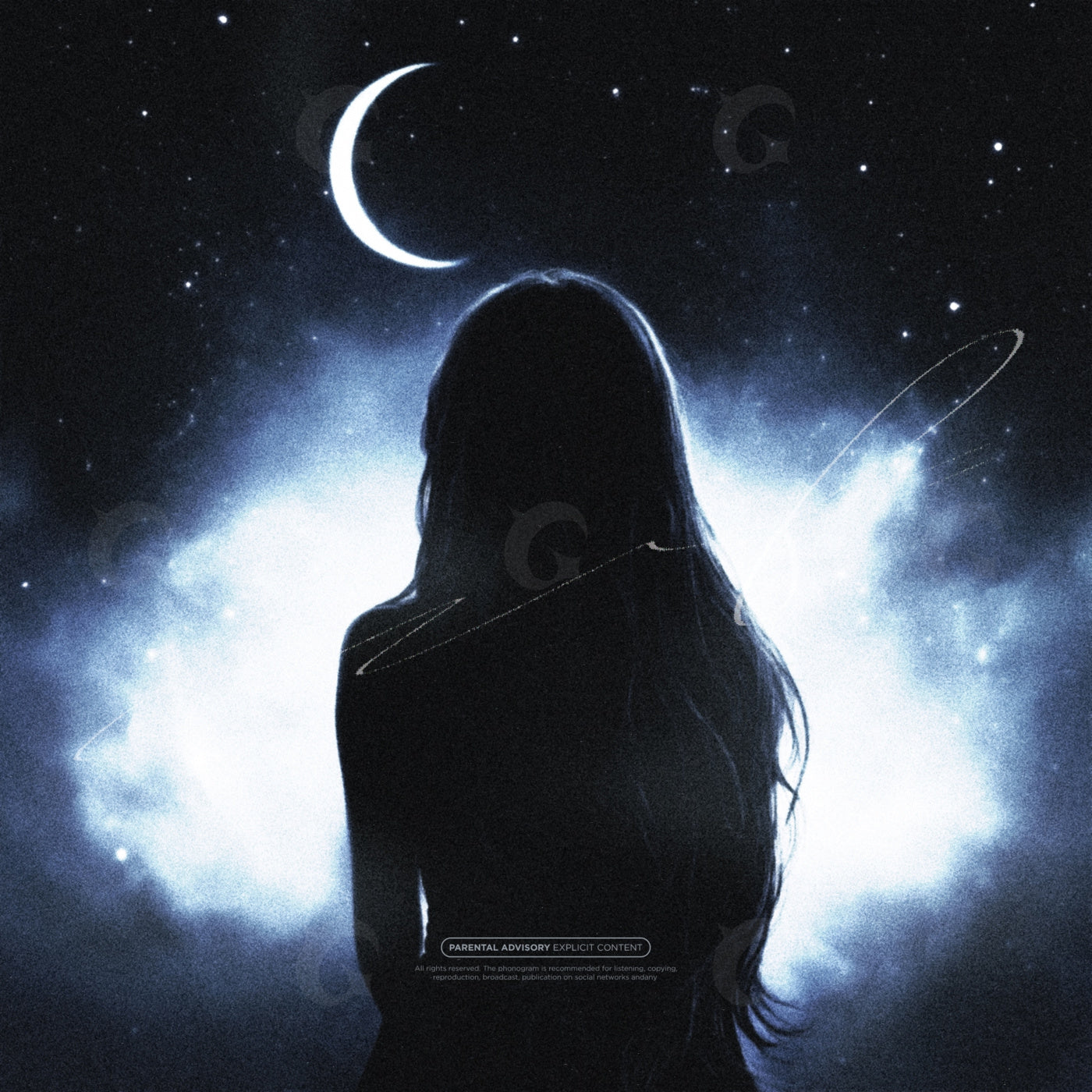 Moonlit girl silhouette