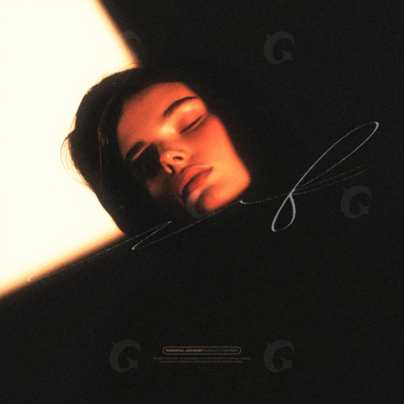 Sleeping face in light