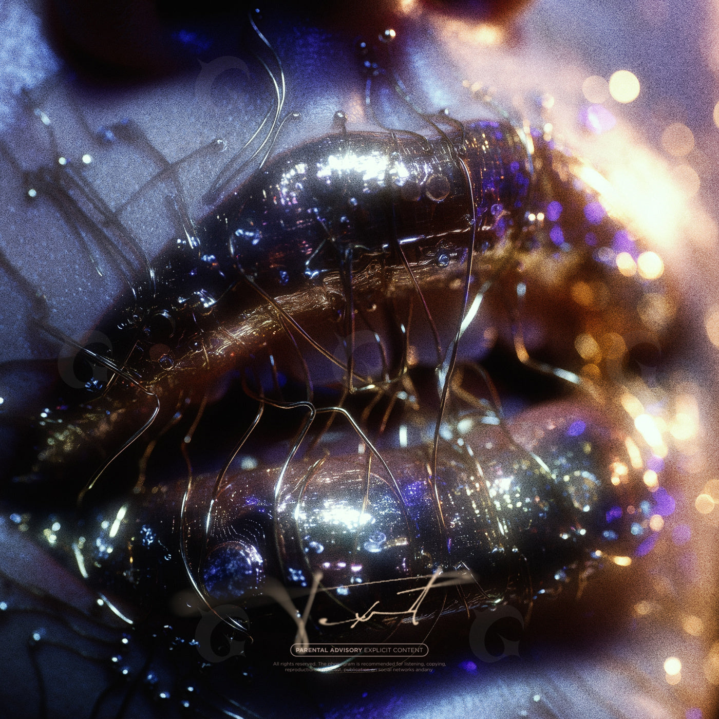 Gilded metallic lips
