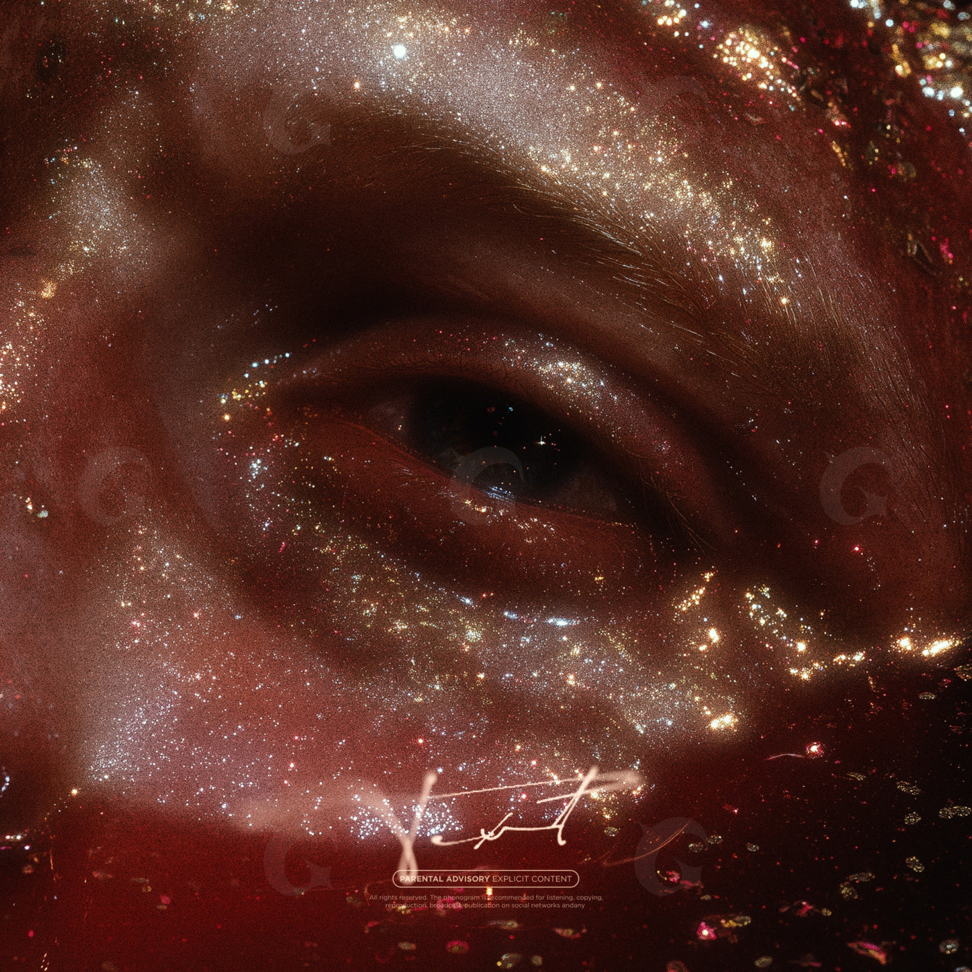 Glittered human eye