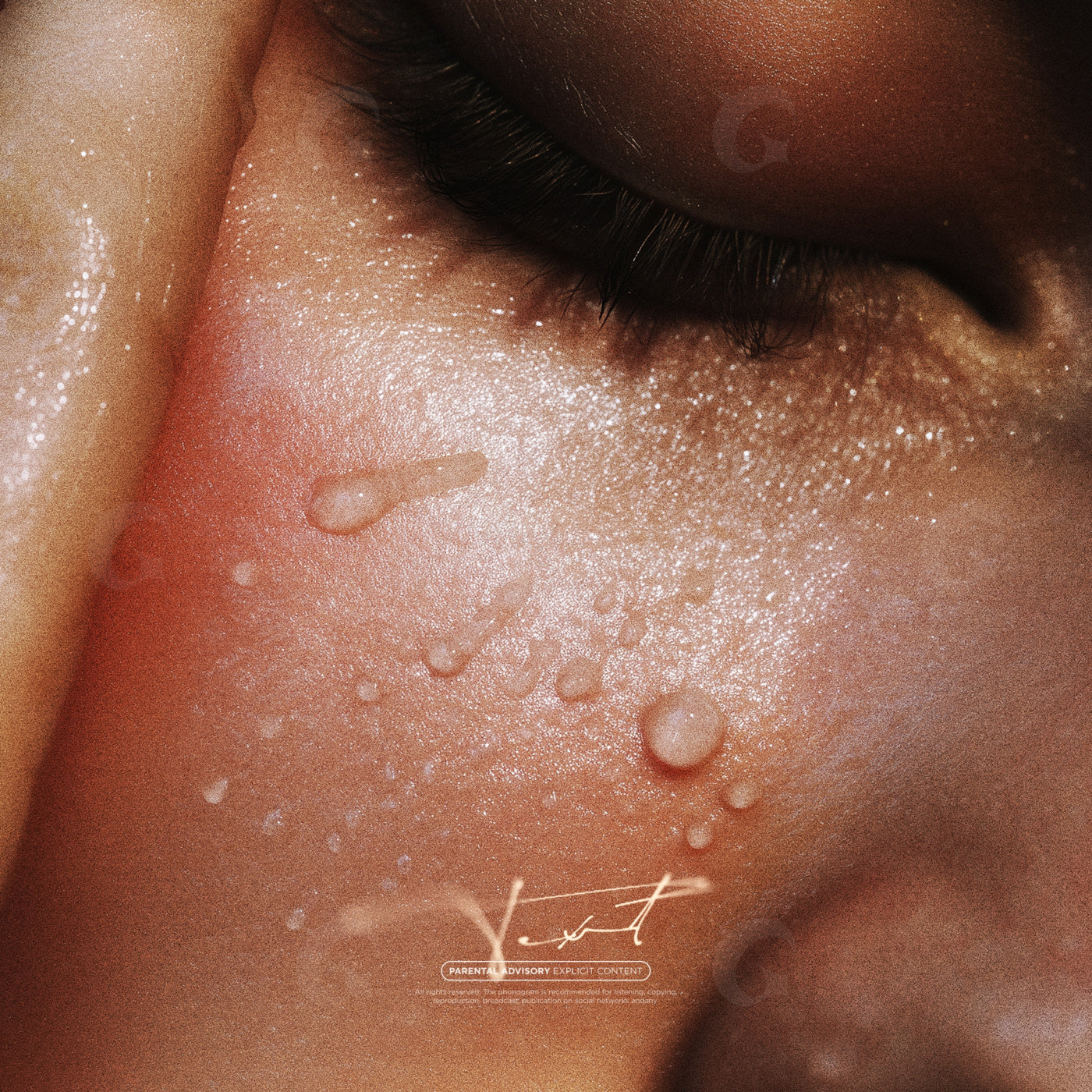 Tearful eyelash closeup