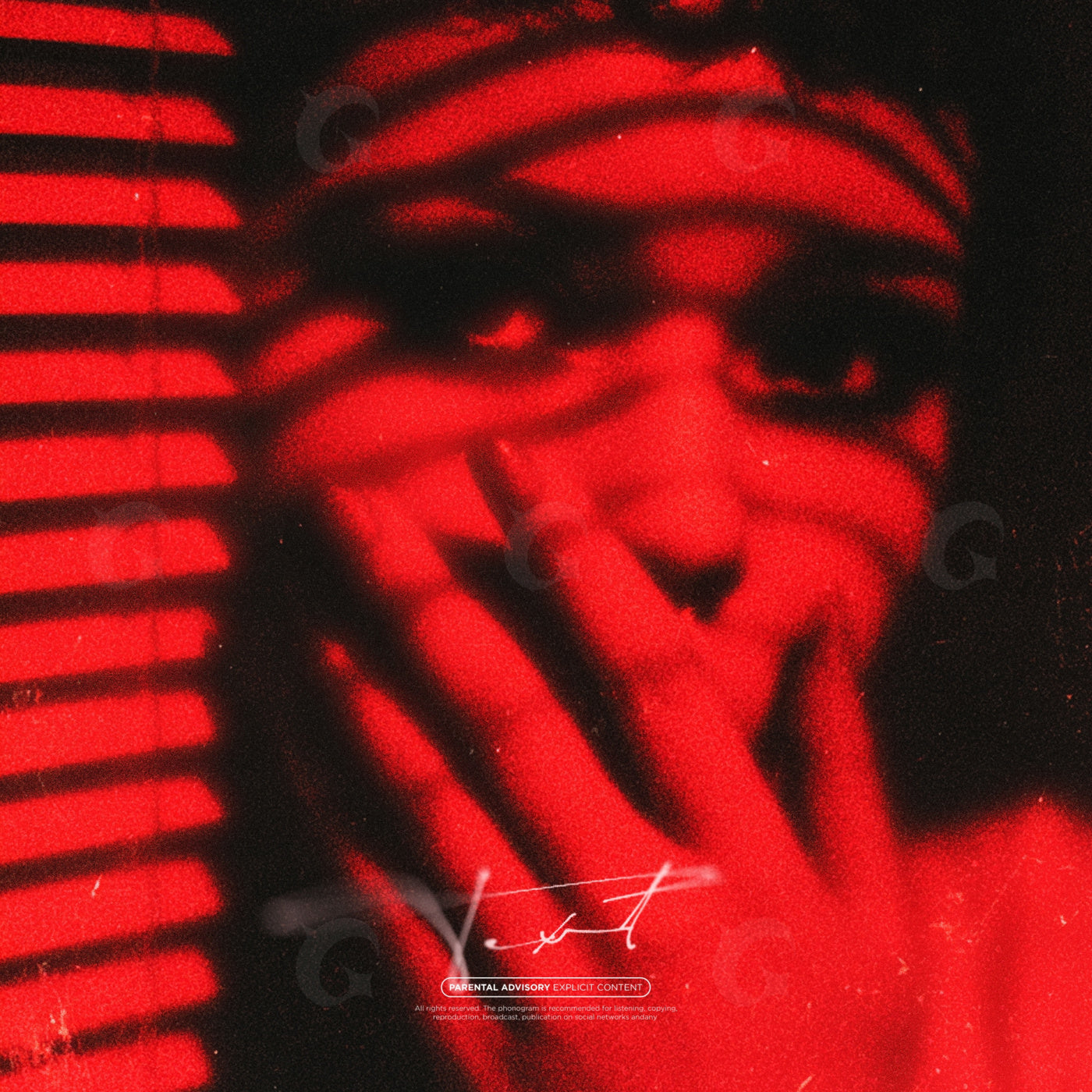 Shaded face between blinds