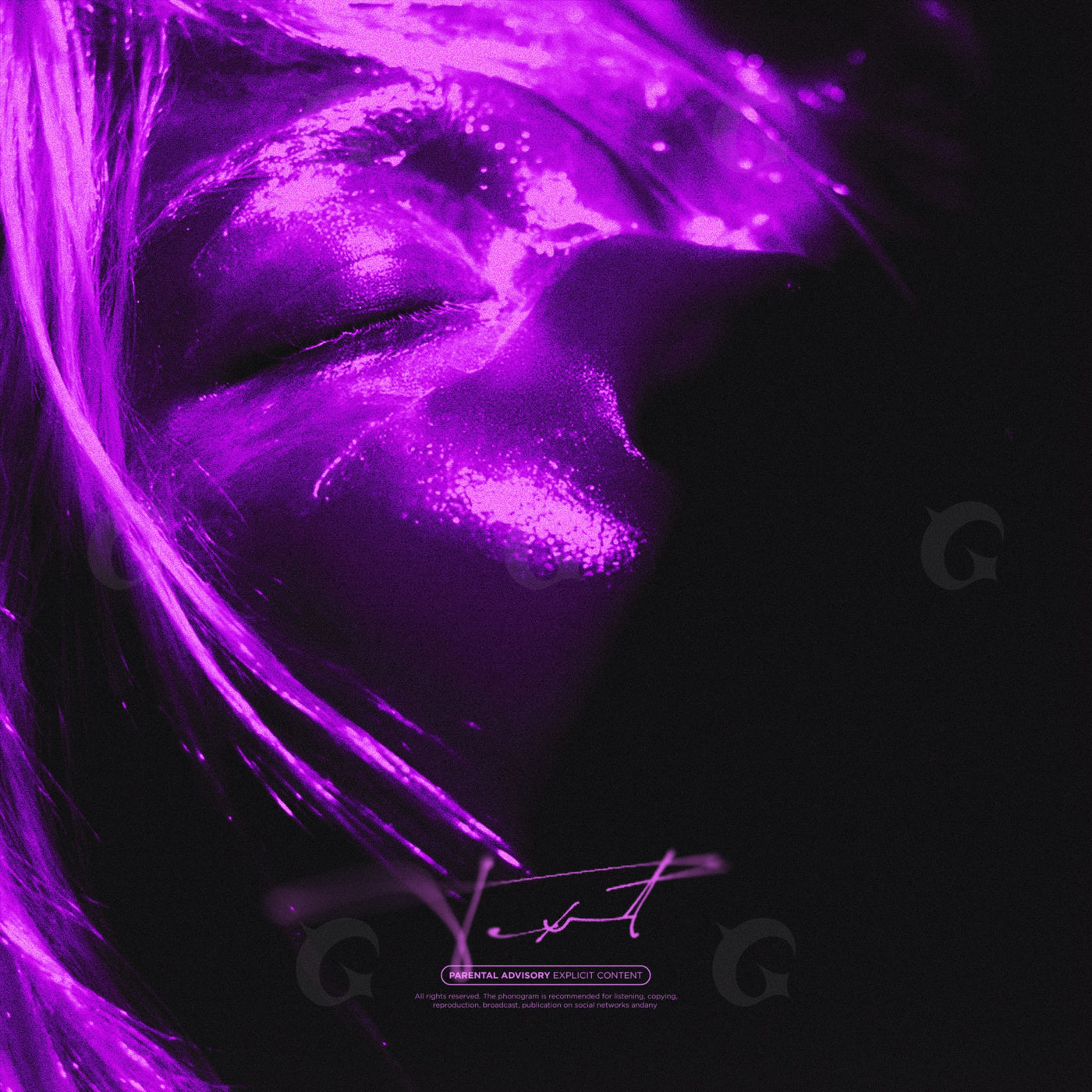 Neon face closeup