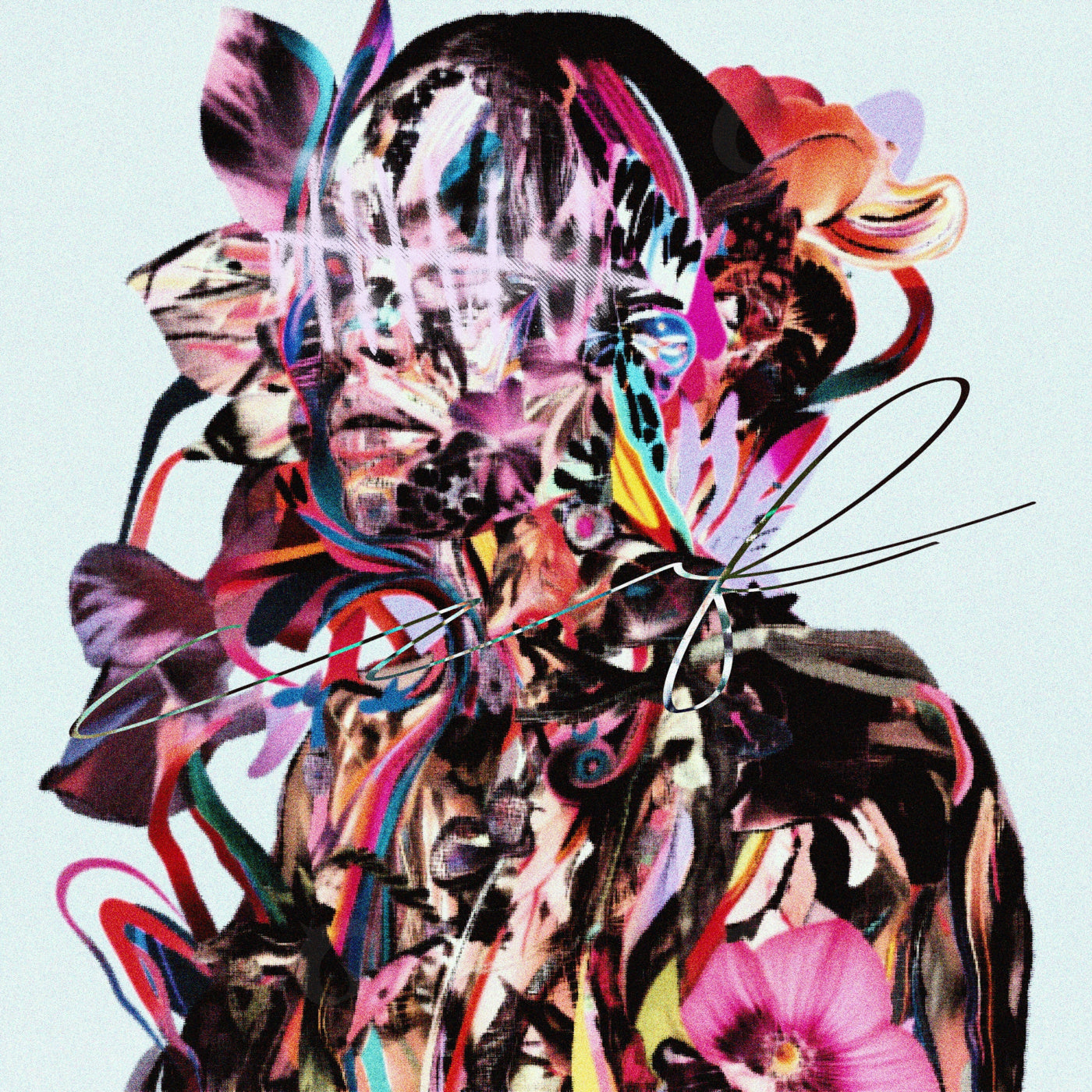 Floral fragmented portrait