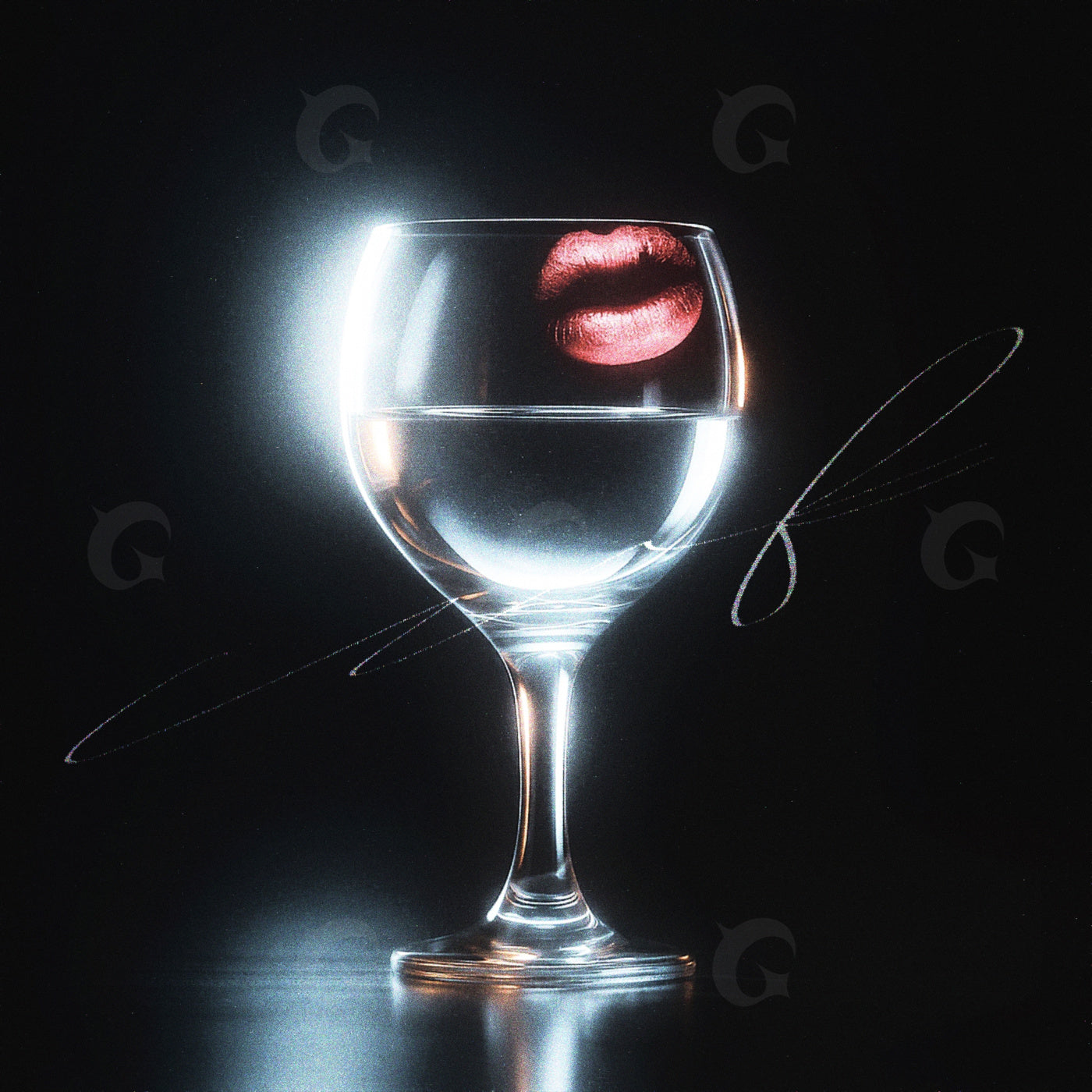 Kiss above glass