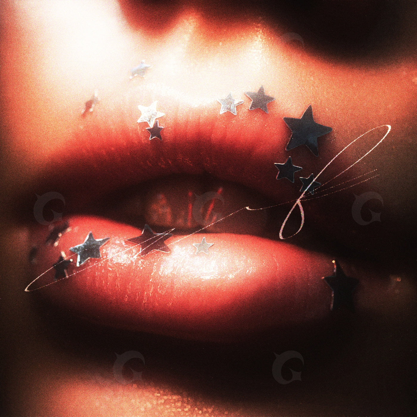 Lips adorned with stars