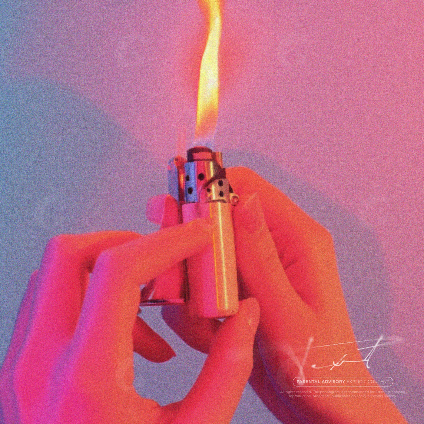 Hands lighting flame