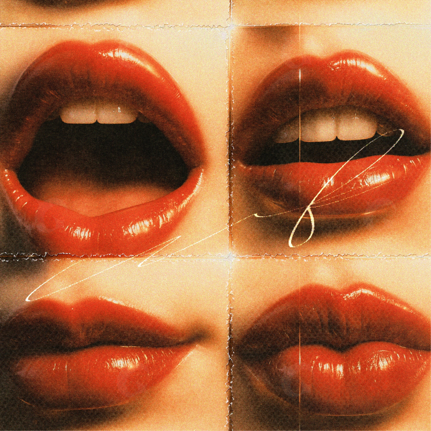 Four glossy mouths