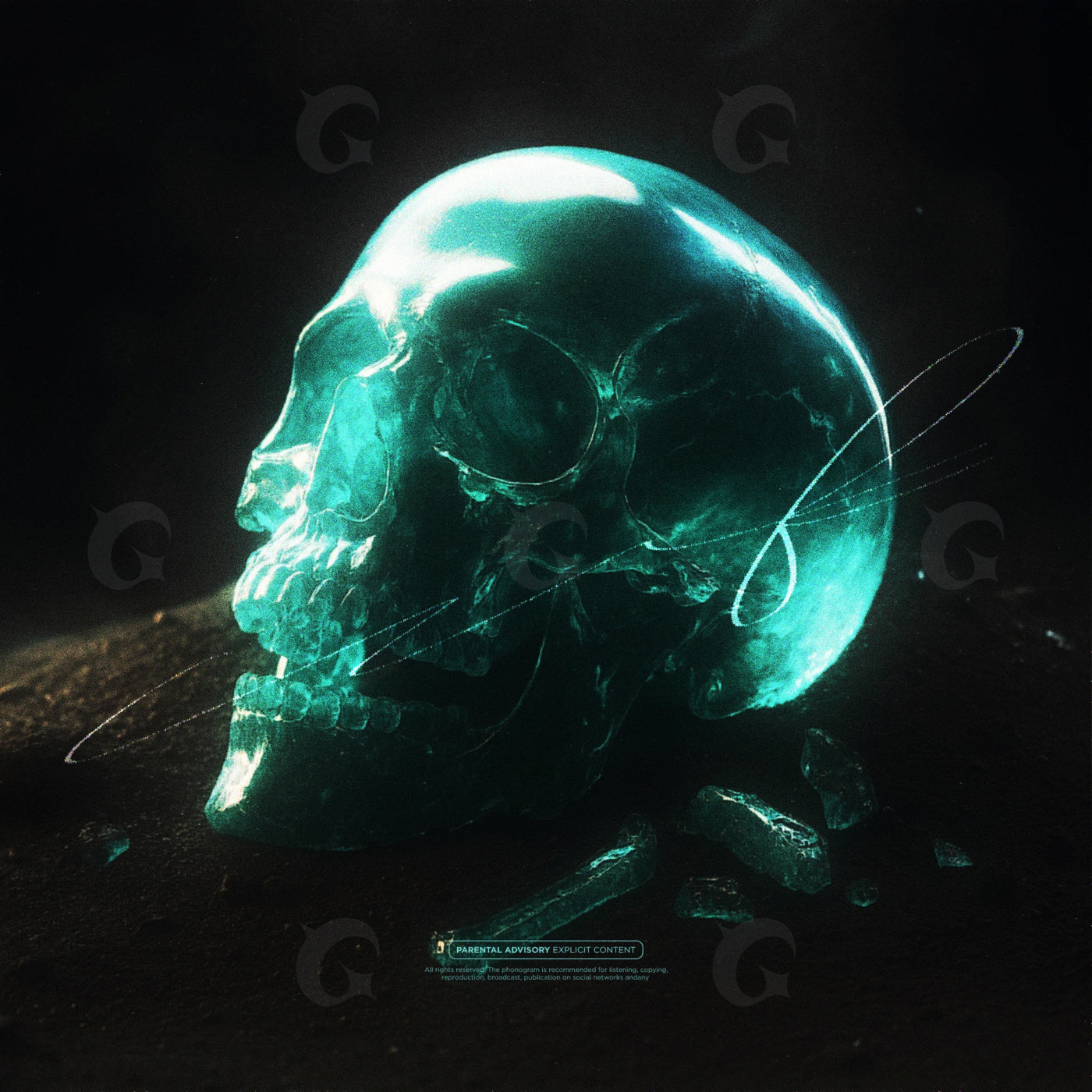 Neon glass skull