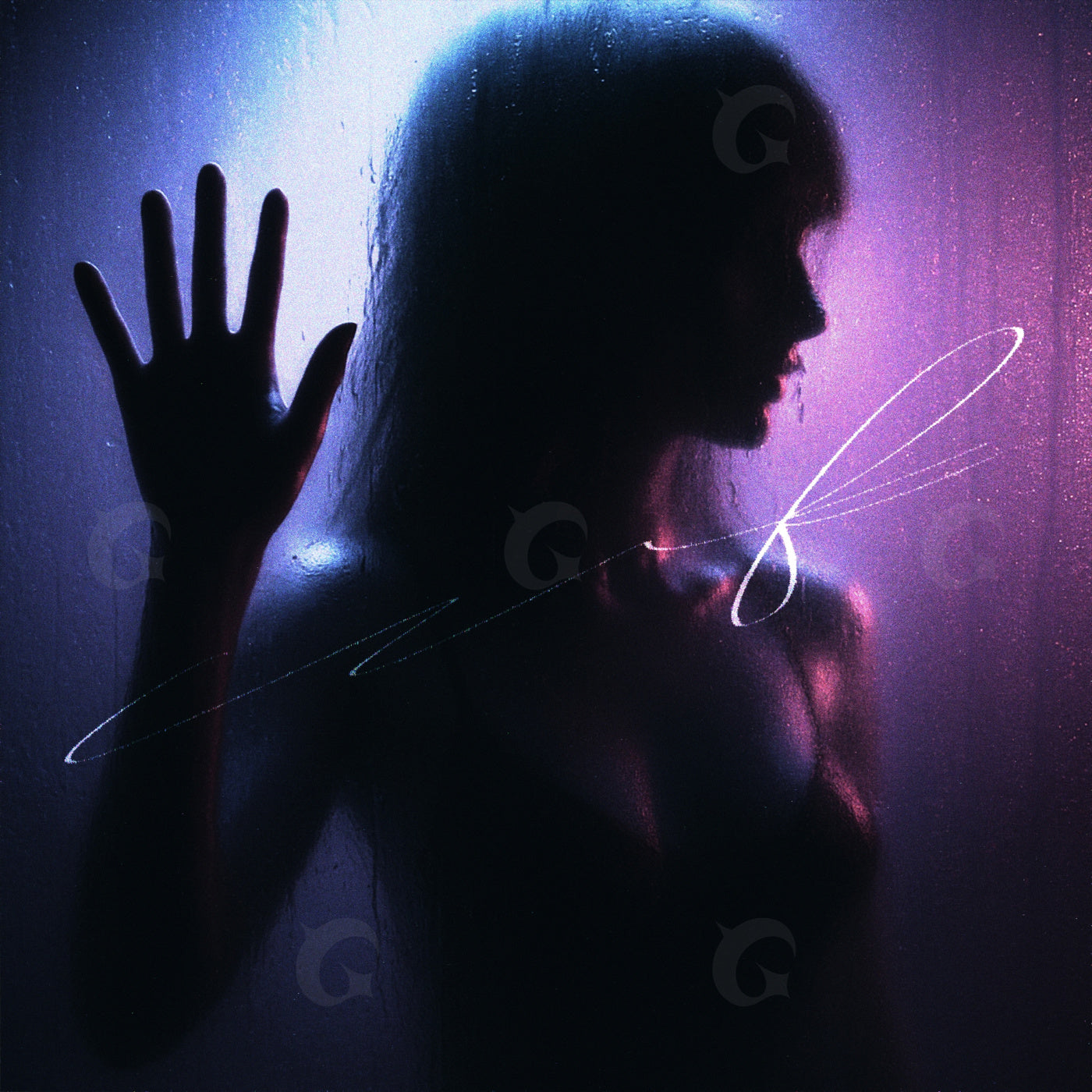 Silhouette against glass