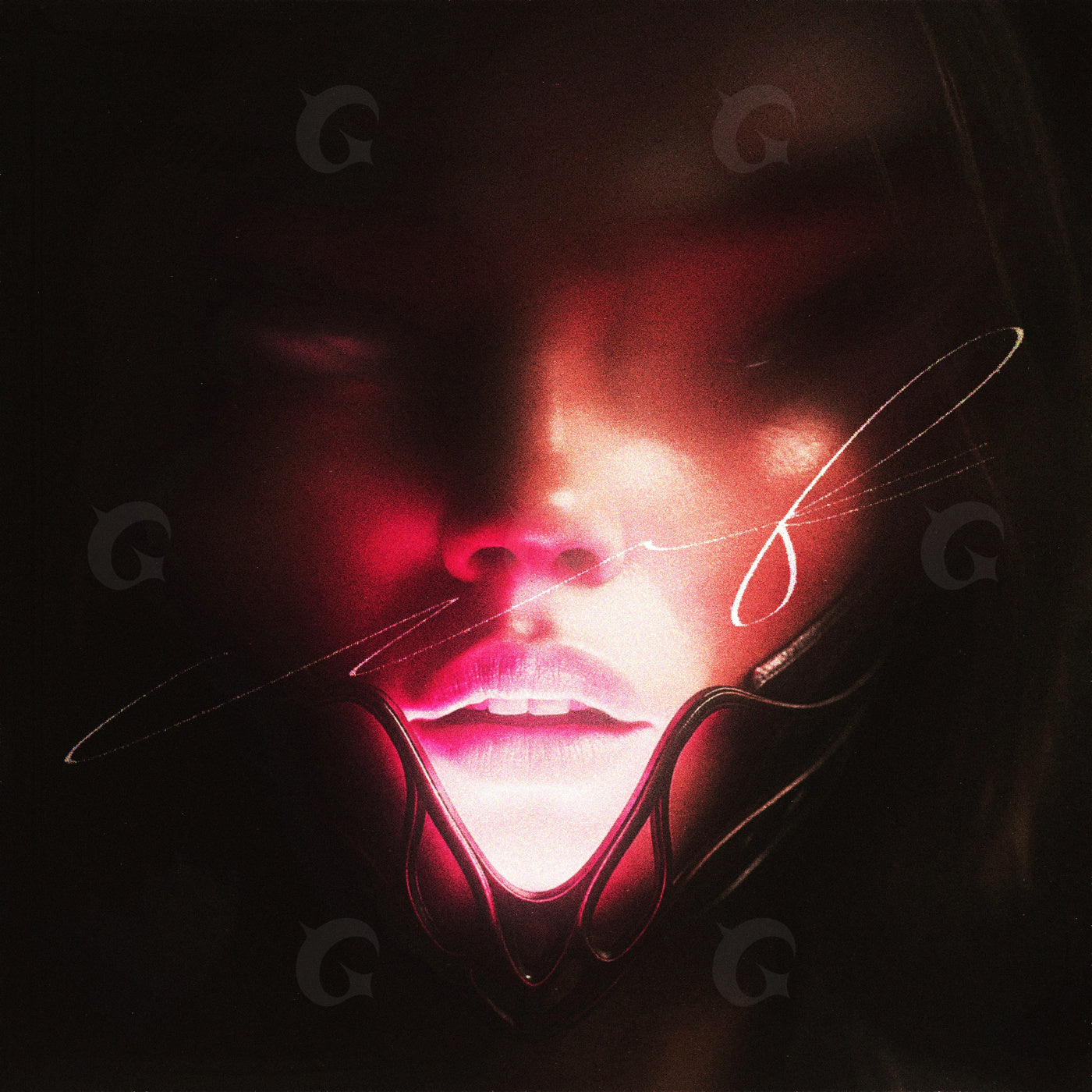 Neon masked face