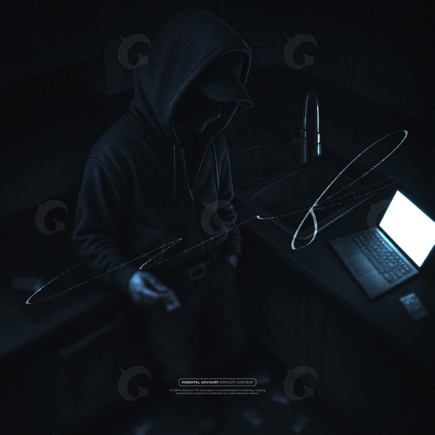 Midnight hacker silhouette