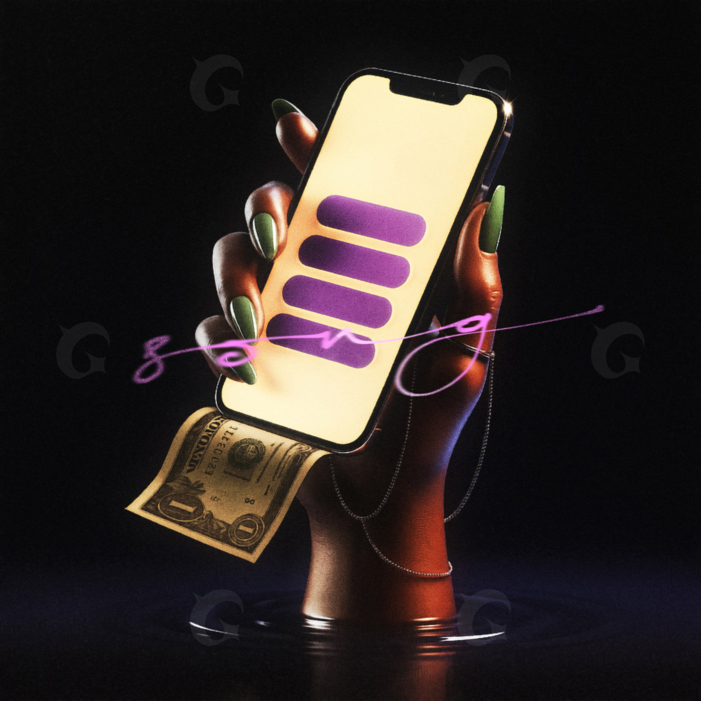 Hand holding phone