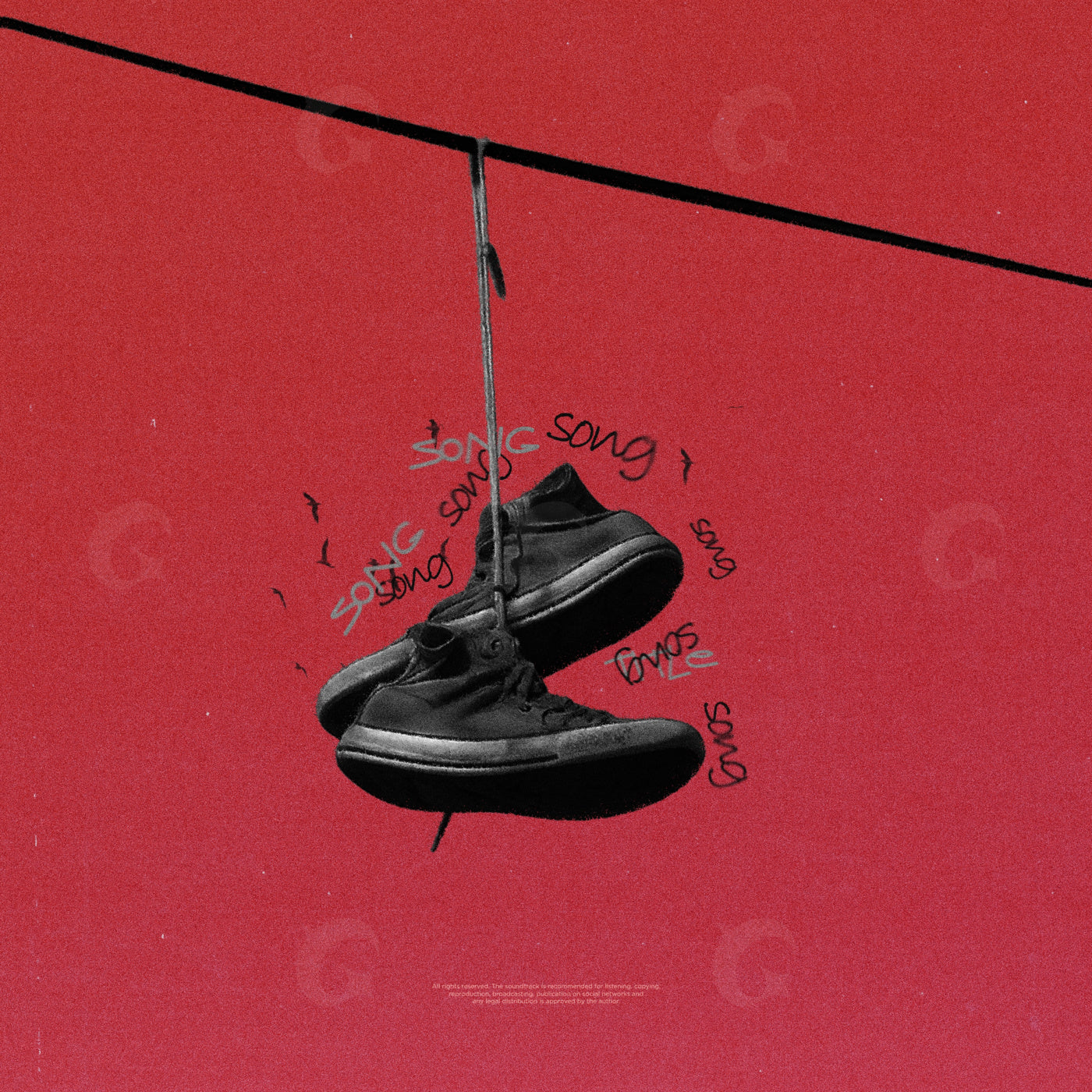 Shoes hanging high