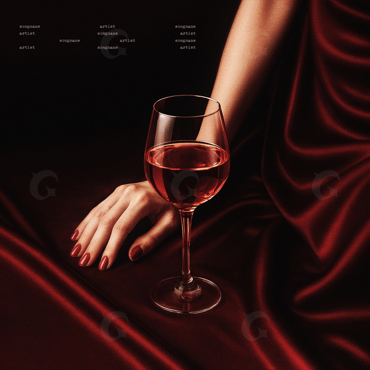 Silk draped hand