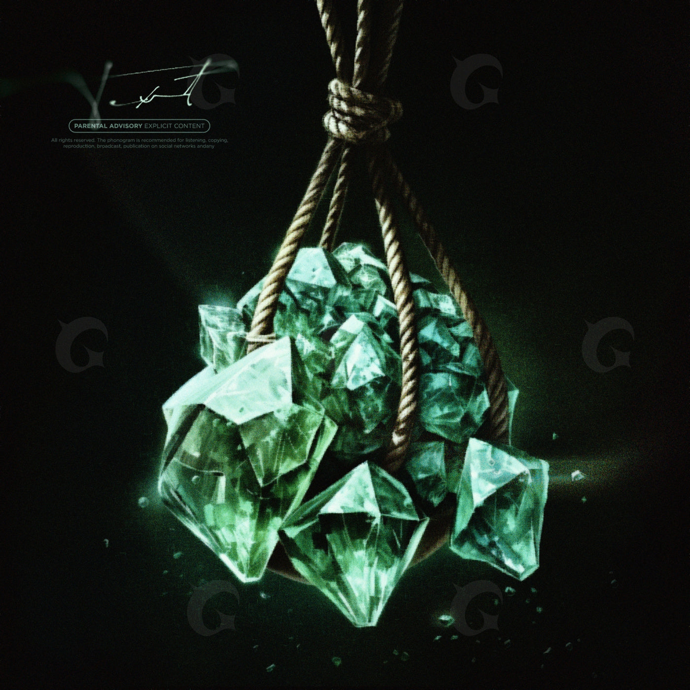 Rope holding crystals