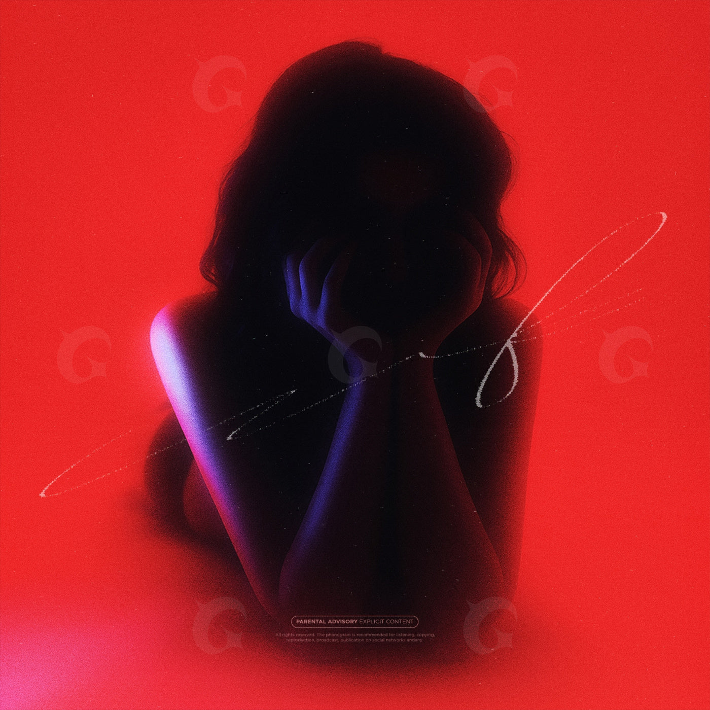 Silhouetted woman reclining